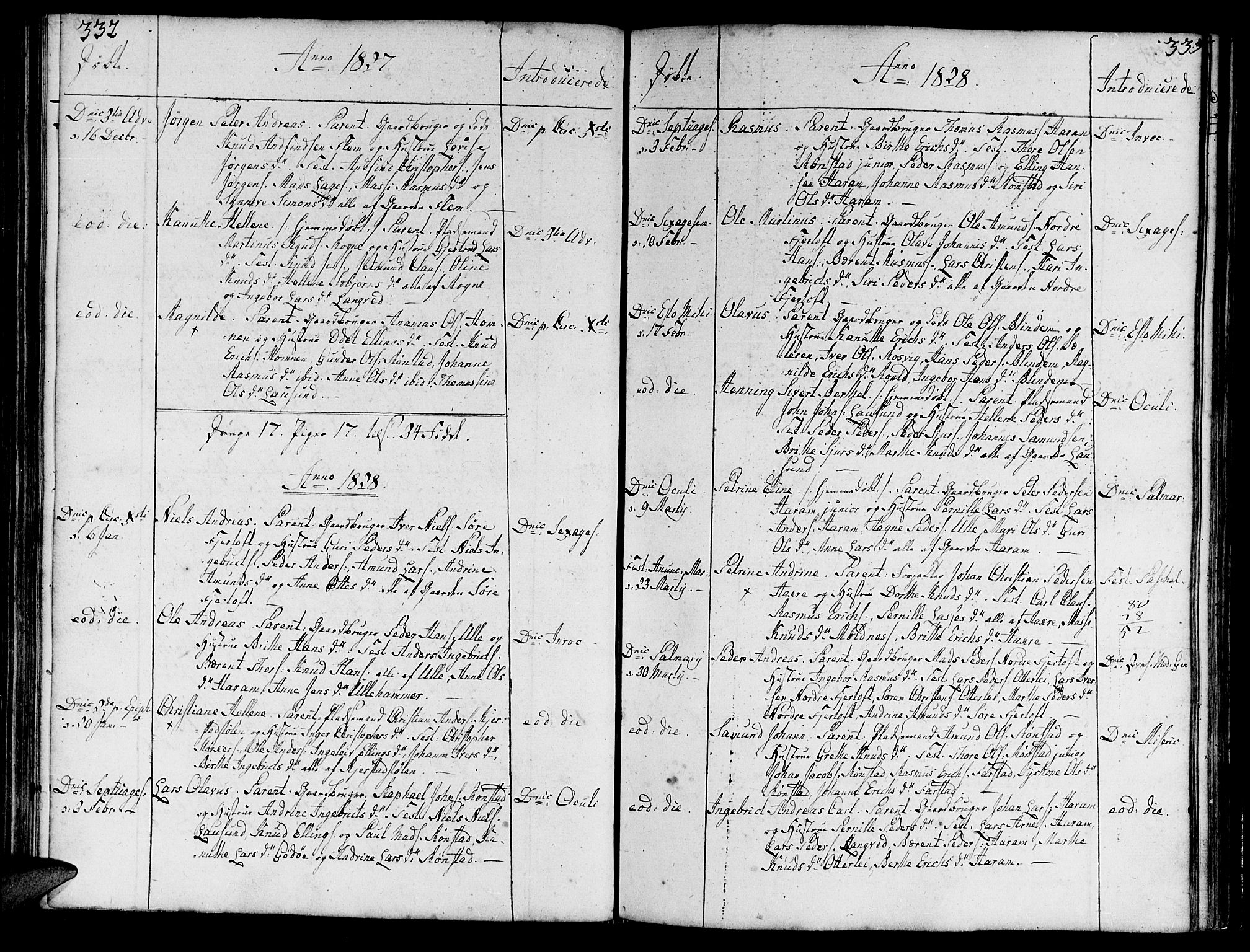 Ministerialprotokoller, klokkerbøker og fødselsregistre - Møre og Romsdal, SAT/A-1454/536/L0494: Parish register (official) no. 536A03, 1803-1836, p. 332-333