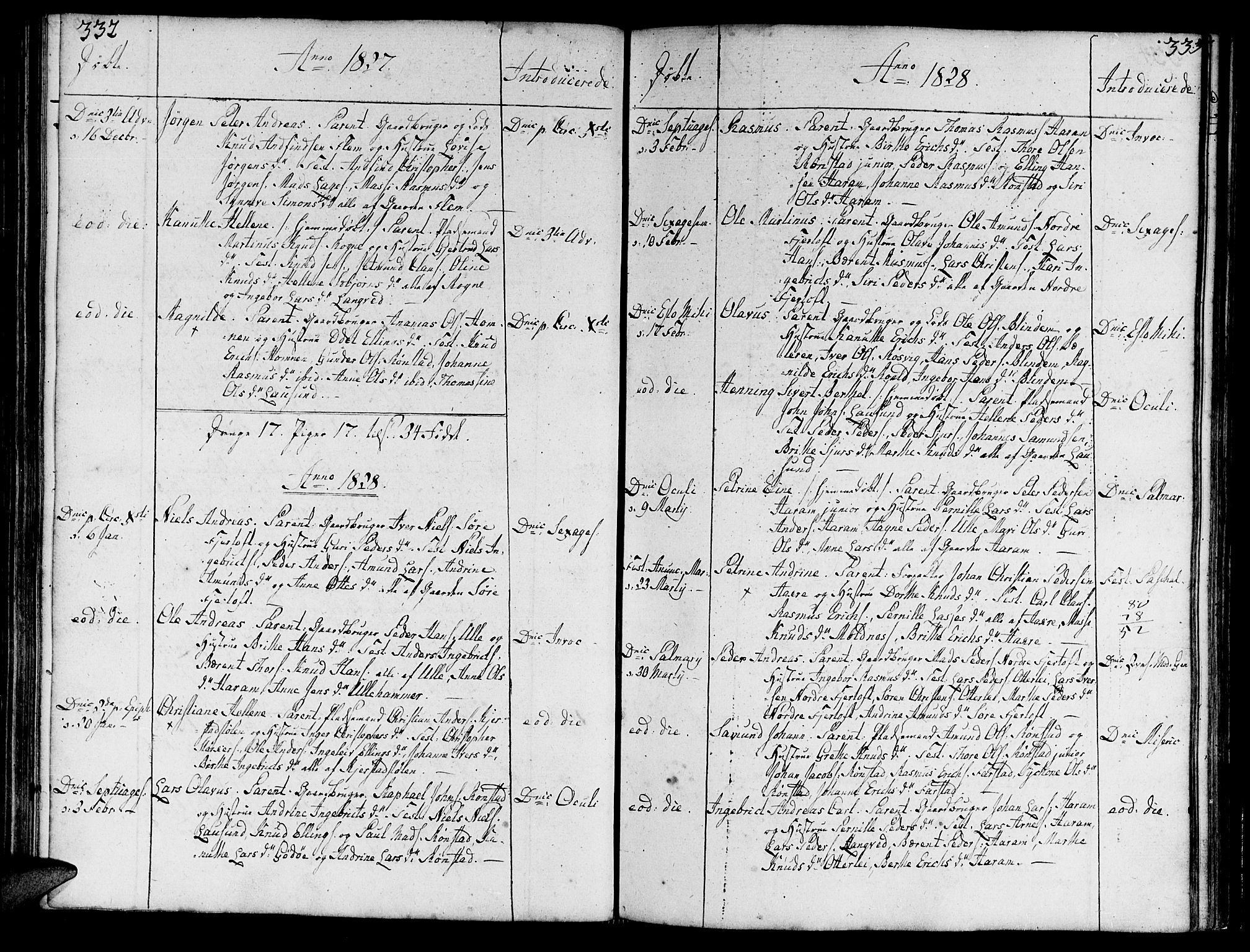 Ministerialprotokoller, klokkerbøker og fødselsregistre - Møre og Romsdal, AV/SAT-A-1454/536/L0494: Parish register (official) no. 536A03, 1803-1836, p. 332-333