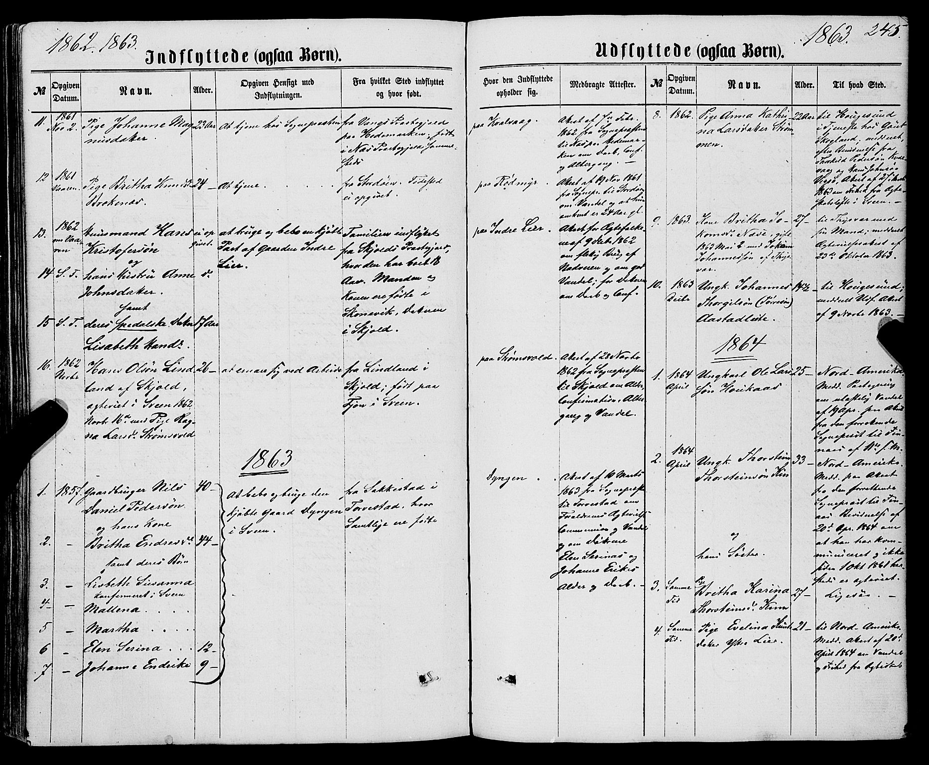 Sveio Sokneprestembete, SAB/A-78501/H/Haa: Parish register (official) no. A 1, 1861-1877, p. 245