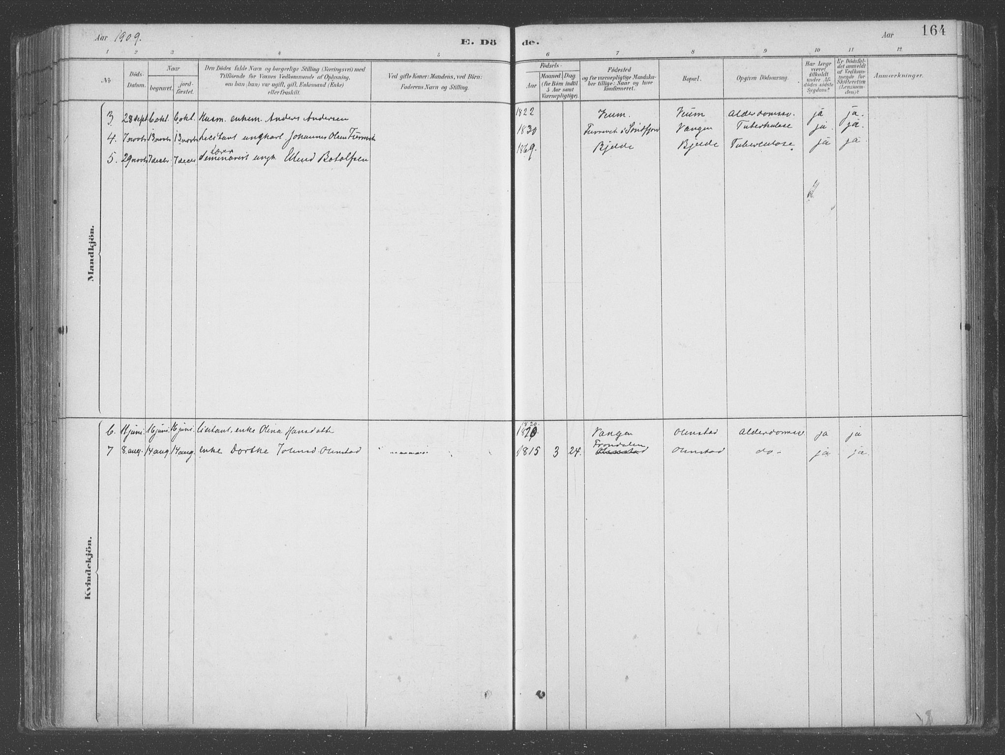 Aurland sokneprestembete, SAB/A-99937/H/Ha/Hab/L0001: Parish register (official) no. B  1, 1880-1909, p. 164