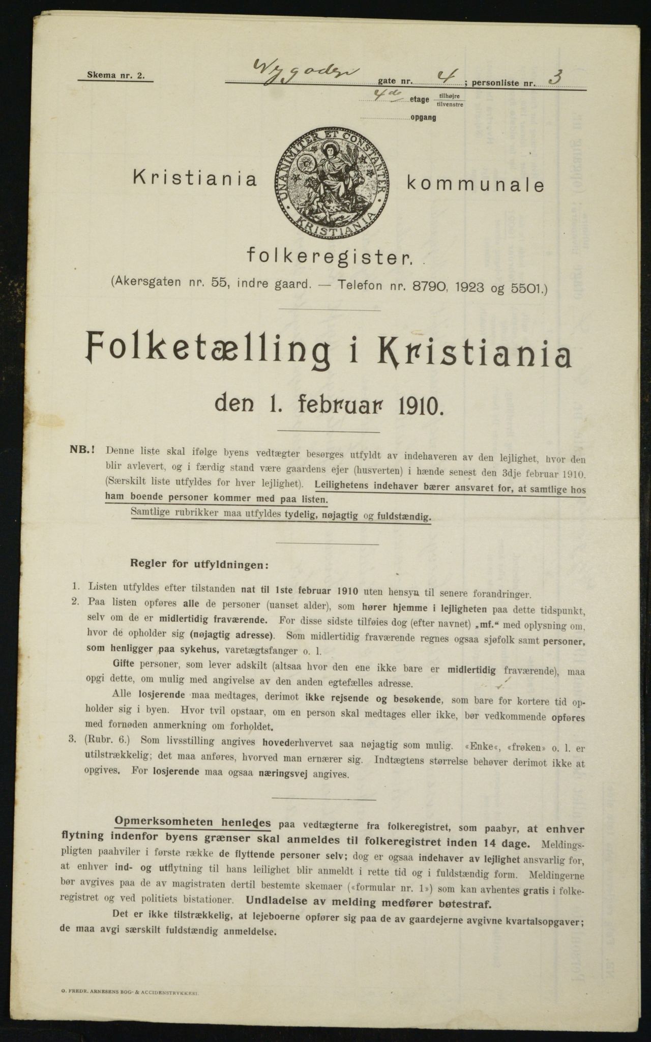 OBA, Municipal Census 1910 for Kristiania, 1910, p. 71392