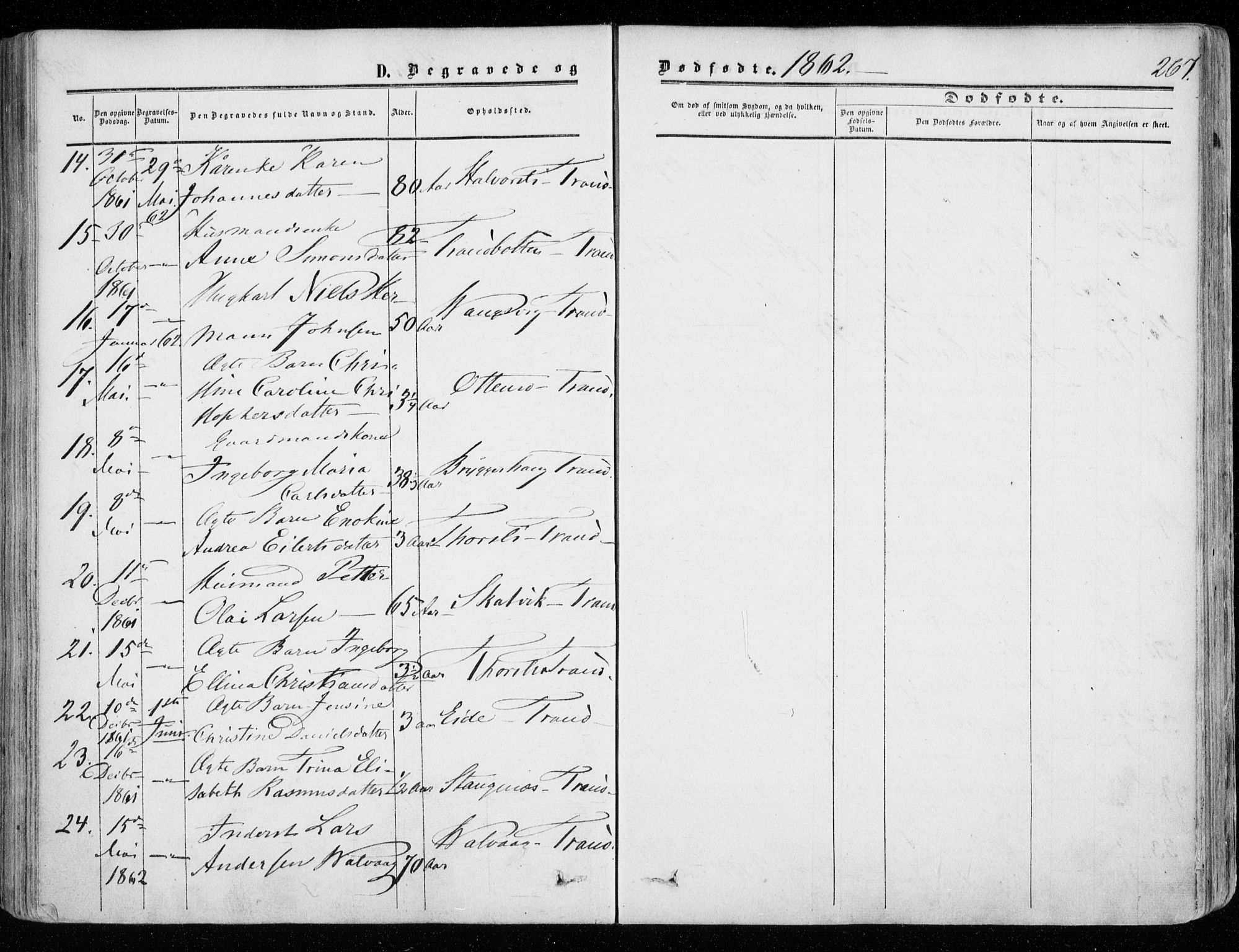 Tranøy sokneprestkontor, SATØ/S-1313/I/Ia/Iaa/L0007kirke: Parish register (official) no. 7, 1856-1866, p. 267