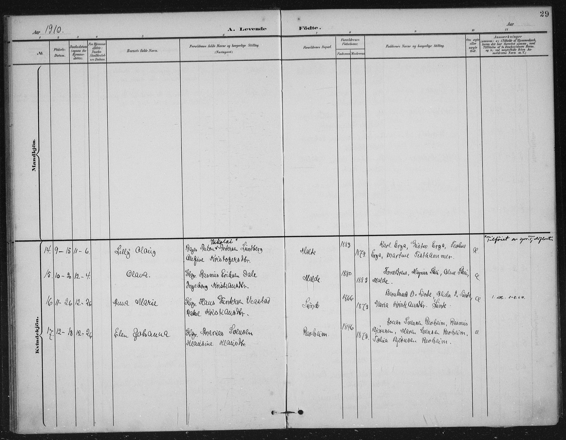 Håland sokneprestkontor, AV/SAST-A-101802/002/B/L0001: Parish register (official) no. A 13, 1901-1923, p. 29