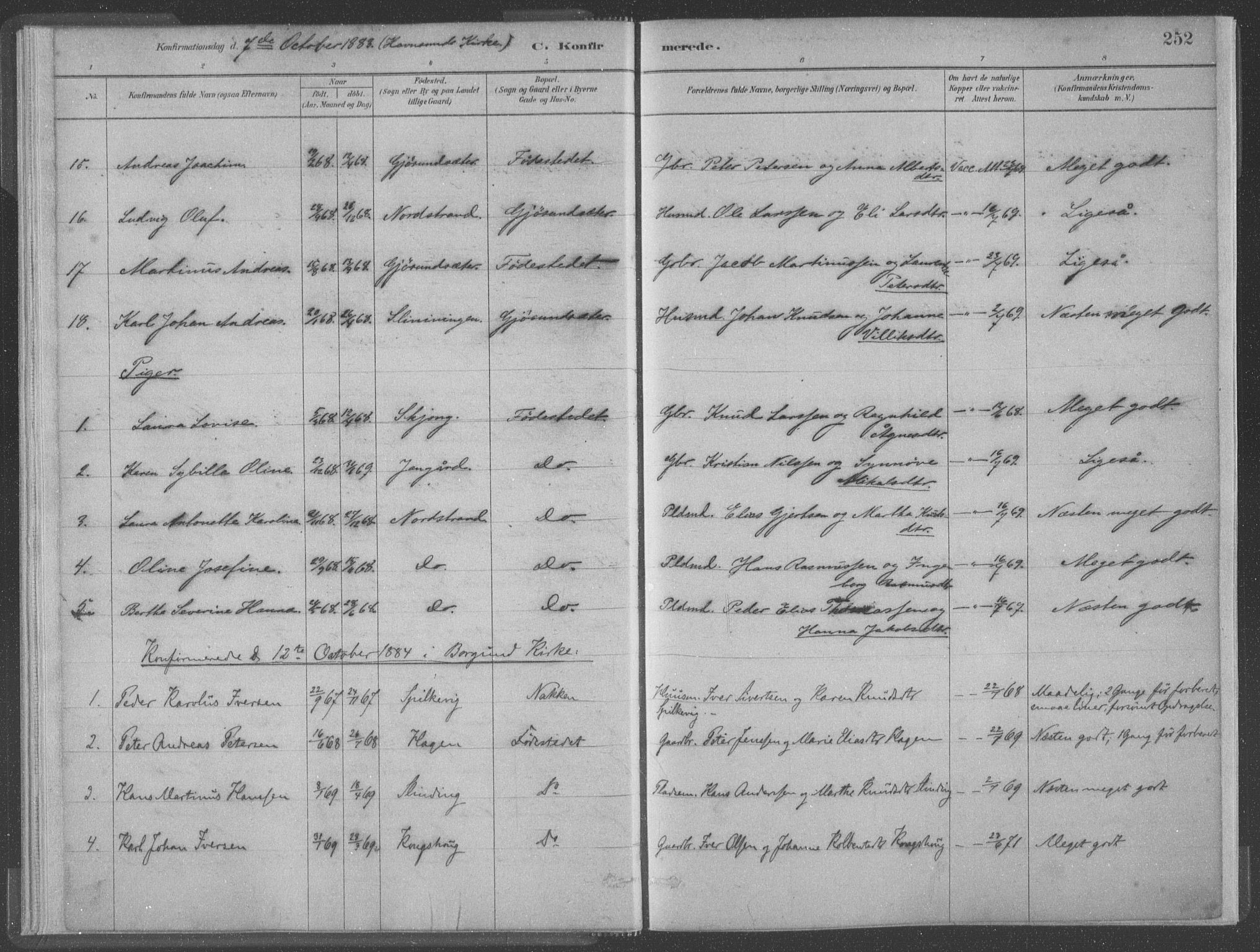 Ministerialprotokoller, klokkerbøker og fødselsregistre - Møre og Romsdal, SAT/A-1454/528/L0402: Parish register (official) no. 528A12II, 1880-1903, p. 252