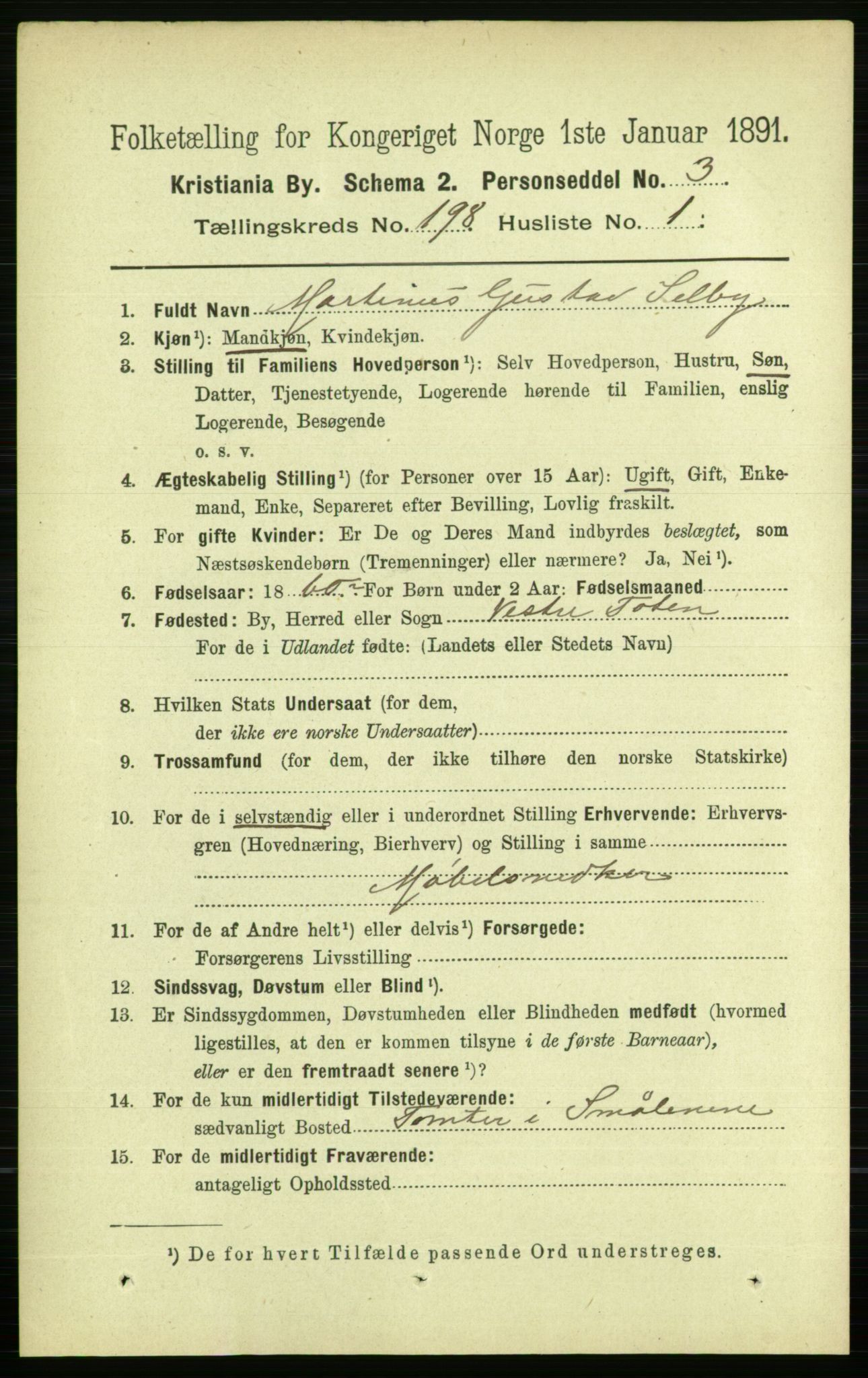 RA, 1891 census for 0301 Kristiania, 1891, p. 119283