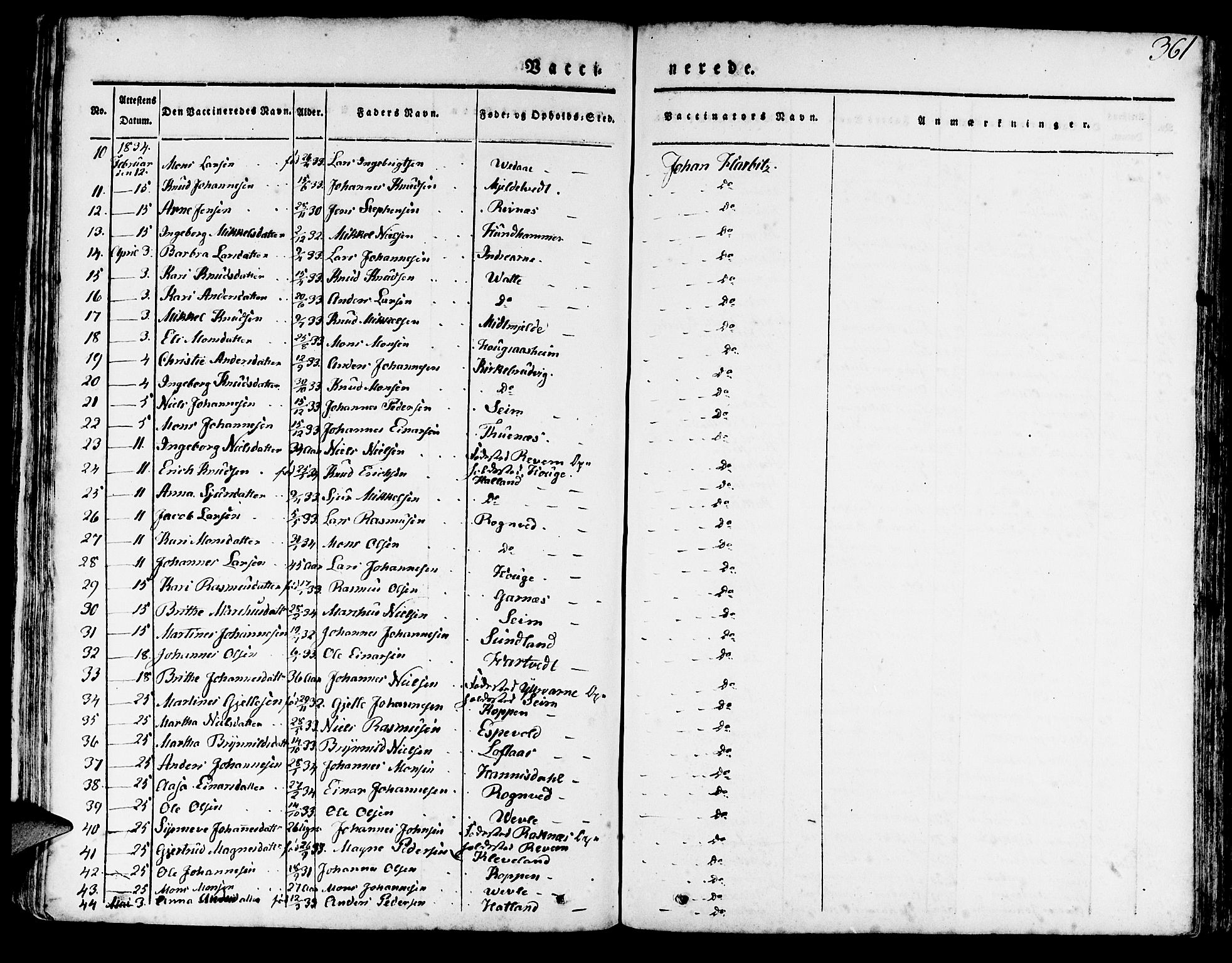 Haus sokneprestembete, AV/SAB-A-75601/H/Haa: Parish register (official) no. A 14, 1827-1838, p. 361