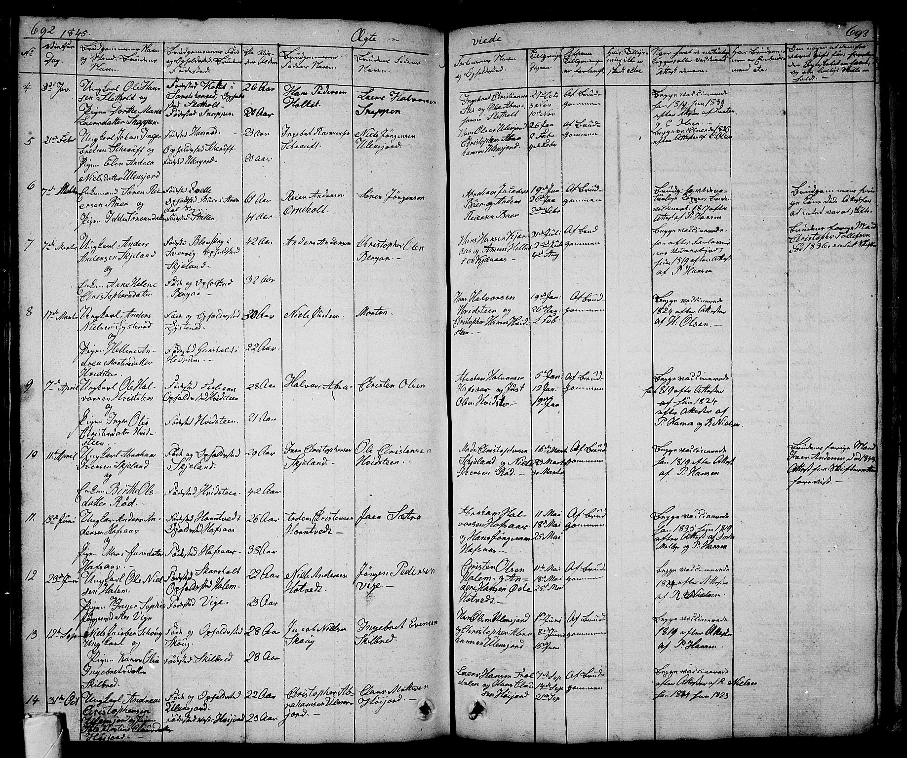 Andebu kirkebøker, AV/SAKO-A-336/G/Ga/L0003: Parish register (copy) no. I 3, 1832-1867, p. 692-693