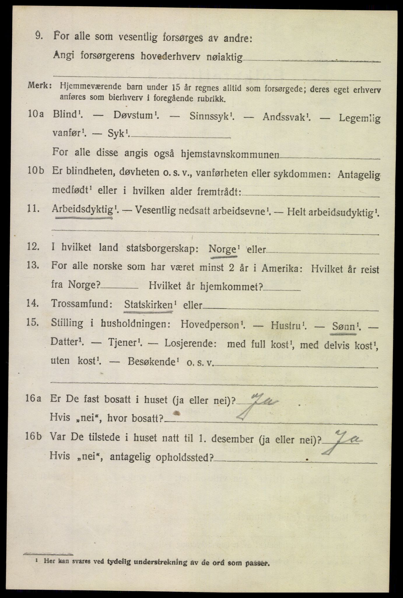 SAH, 1920 census for Vang (Oppland), 1920, p. 1354