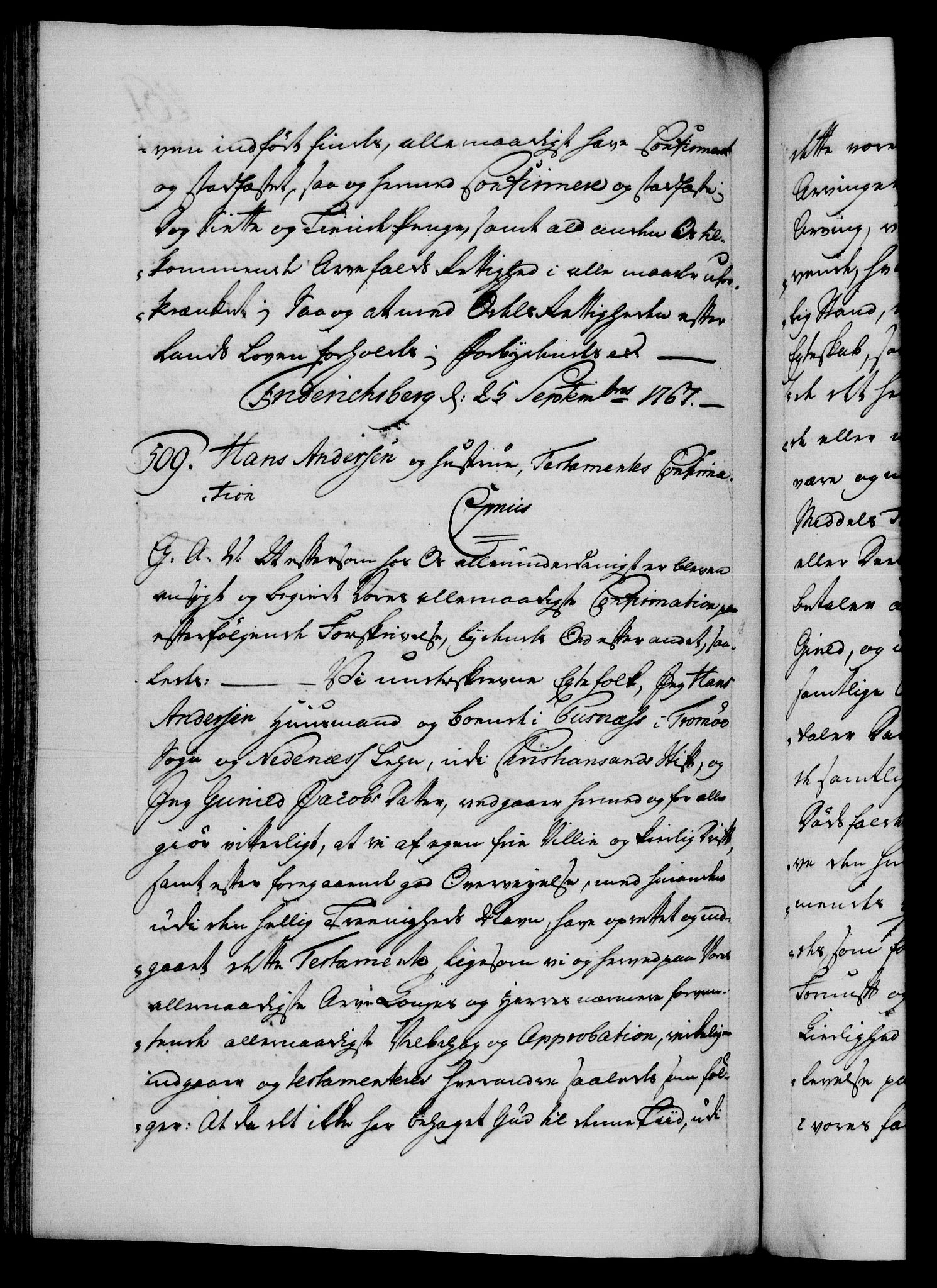 Danske Kanselli 1572-1799, AV/RA-EA-3023/F/Fc/Fca/Fcaa/L0043: Norske registre, 1766-1768, p. 461b