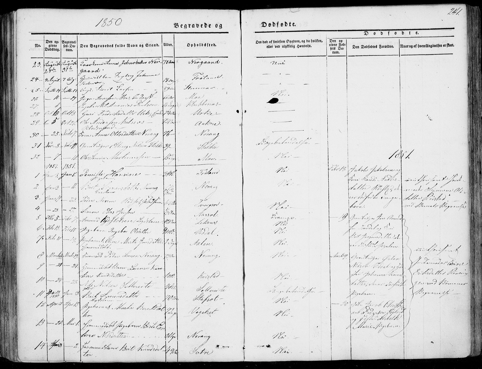 Ministerialprotokoller, klokkerbøker og fødselsregistre - Møre og Romsdal, SAT/A-1454/515/L0209: Parish register (official) no. 515A05, 1847-1868, p. 241