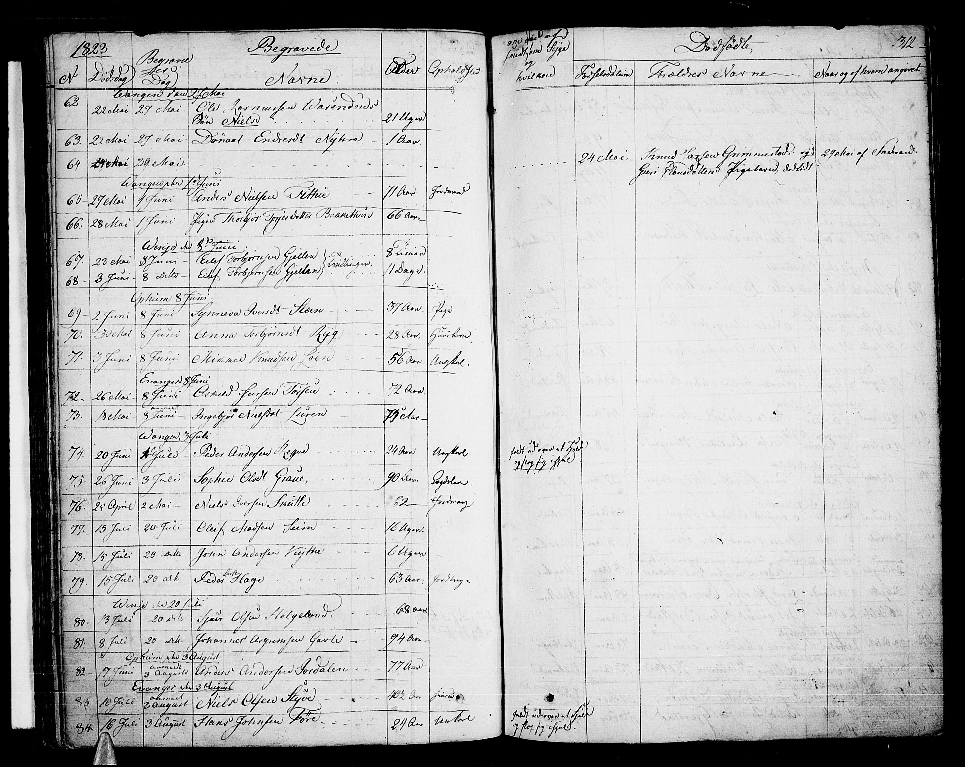 Voss sokneprestembete, SAB/A-79001/H/Haa: Parish register (official) no. A 12, 1823-1837, p. 312