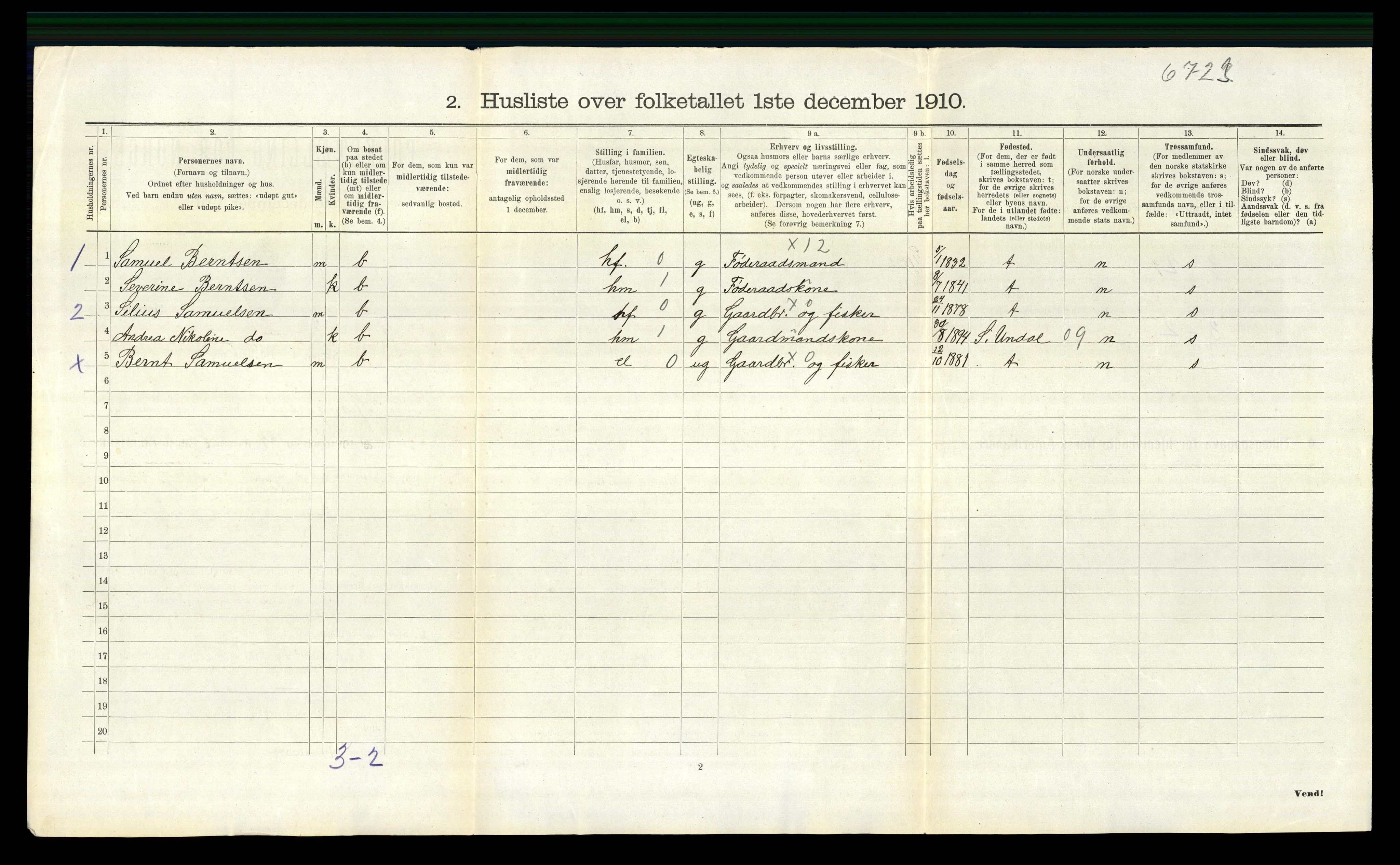 RA, 1910 census for Spangereid, 1910, p. 386