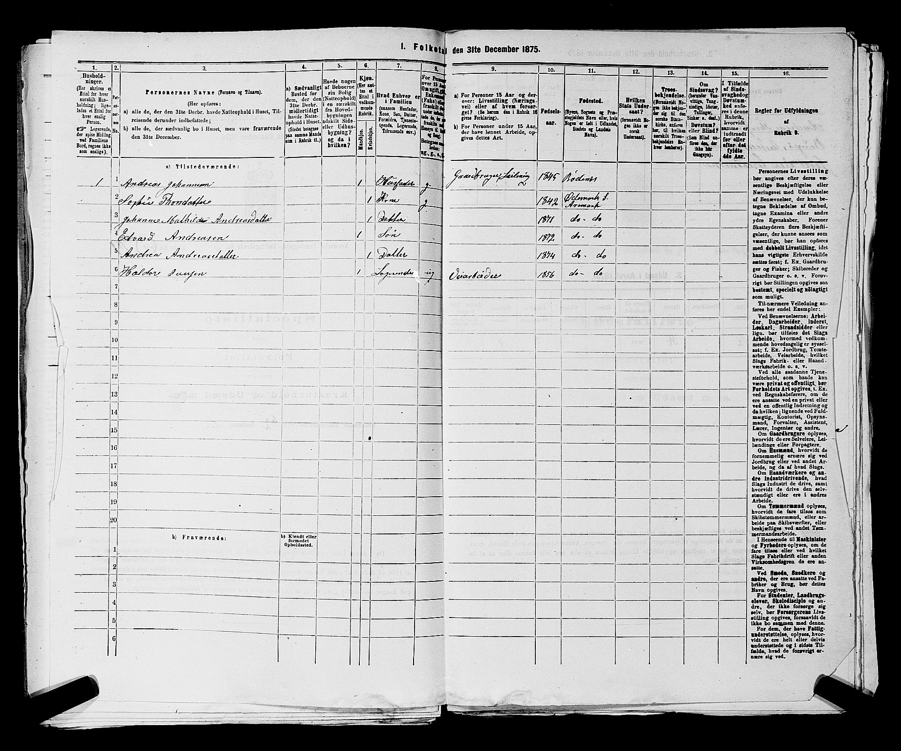 RA, 1875 census for 0118P Aremark, 1875, p. 962