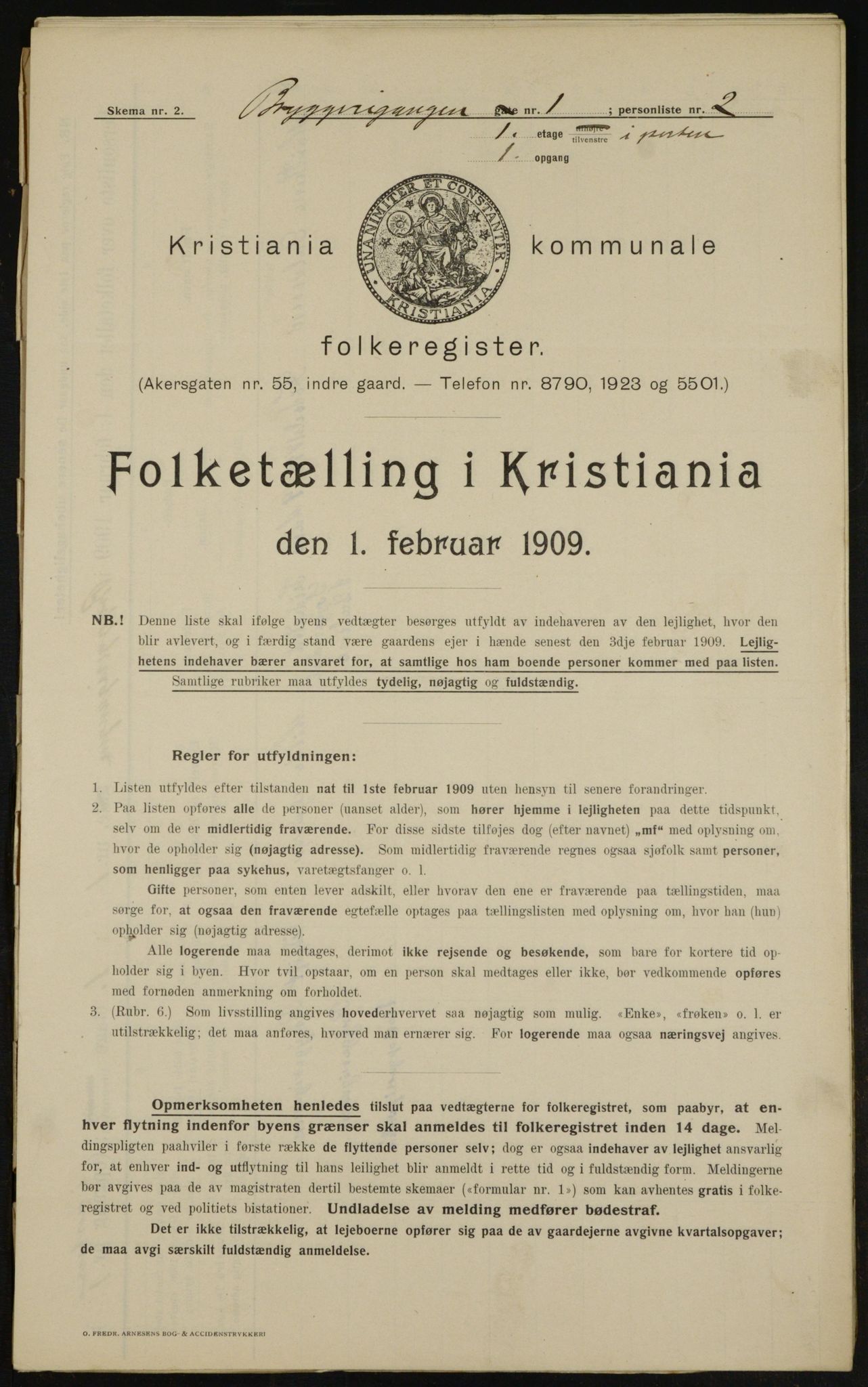 OBA, Municipal Census 1909 for Kristiania, 1909, p. 39181