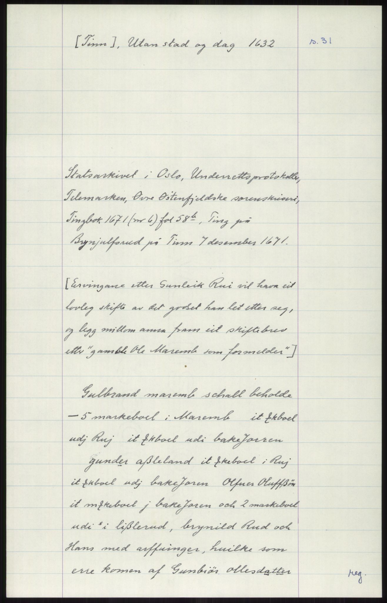 Samlinger til kildeutgivelse, Diplomavskriftsamlingen, AV/RA-EA-4053/H/Ha, p. 3574