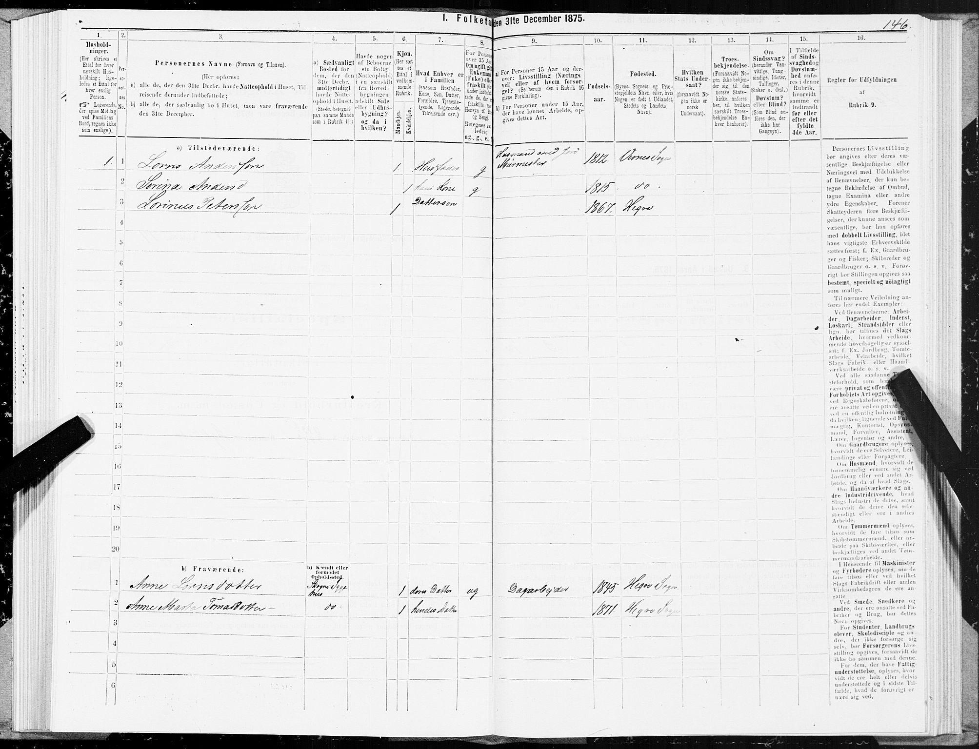 SAT, 1875 census for 1711P Øvre Stjørdal, 1875, p. 1146