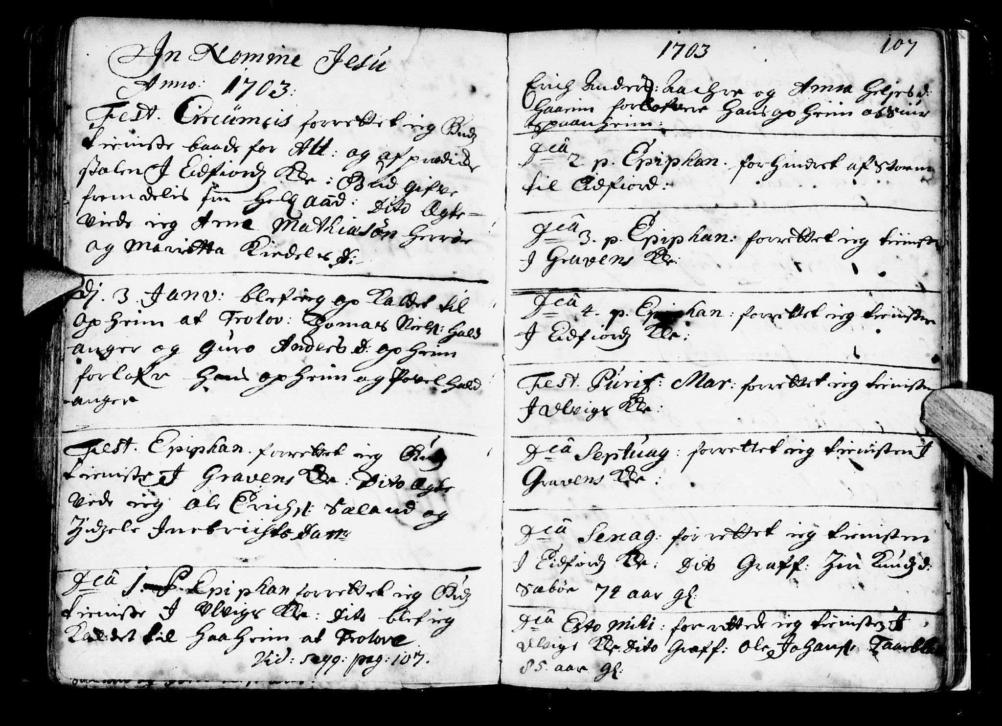 Ulvik sokneprestembete, SAB/A-78801/H/Haa: Parish register (official) no. A 2, 1689-1706, p. 107