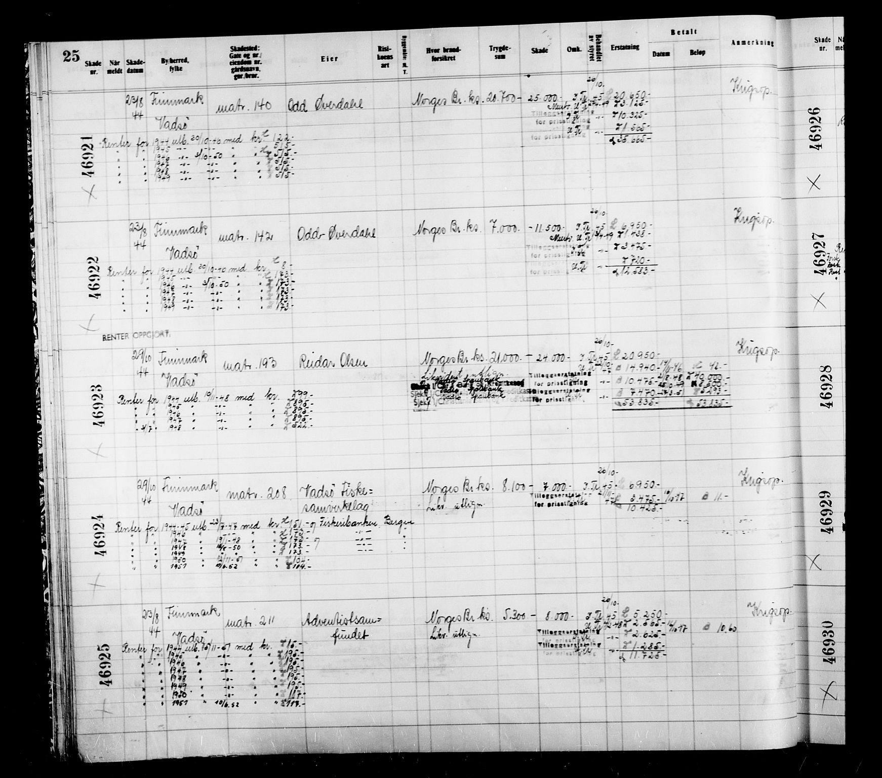 Krigsskadetrygdene for bygninger og løsøre, AV/RA-S-1548/V/L0039: Bygning, branntrygdet., 1940-1945, p. 25