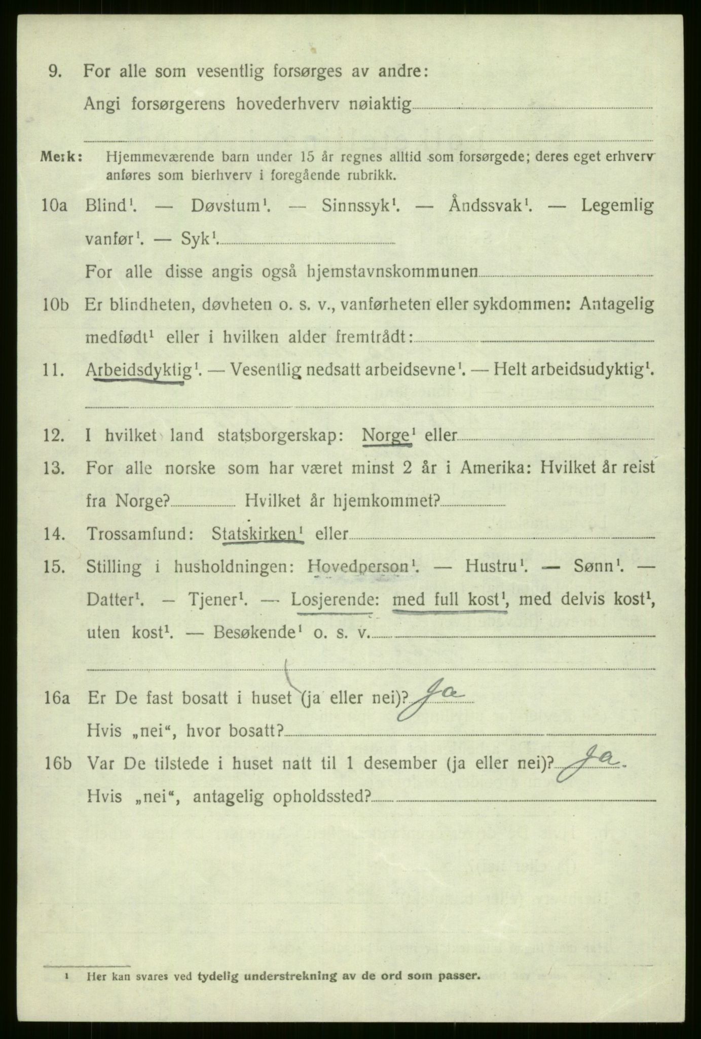 SAB, 1920 census for Voss, 1920, p. 3436