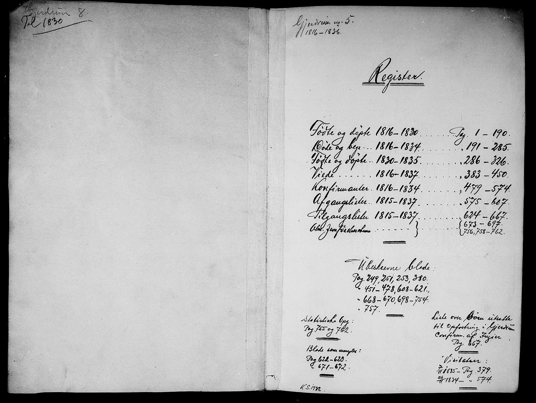 Gjerdrum prestekontor Kirkebøker, AV/SAO-A-10412b/G/Ga/L0001: Parish register (copy) no. I 1, 1816-1837