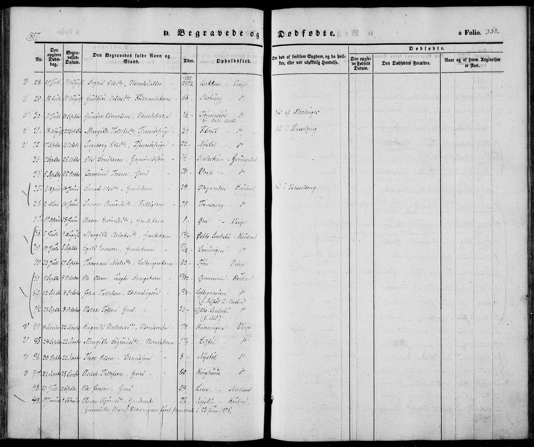 Vinje kirkebøker, SAKO/A-312/F/Fa/L0004: Parish register (official) no. I 4, 1843-1869, p. 352
