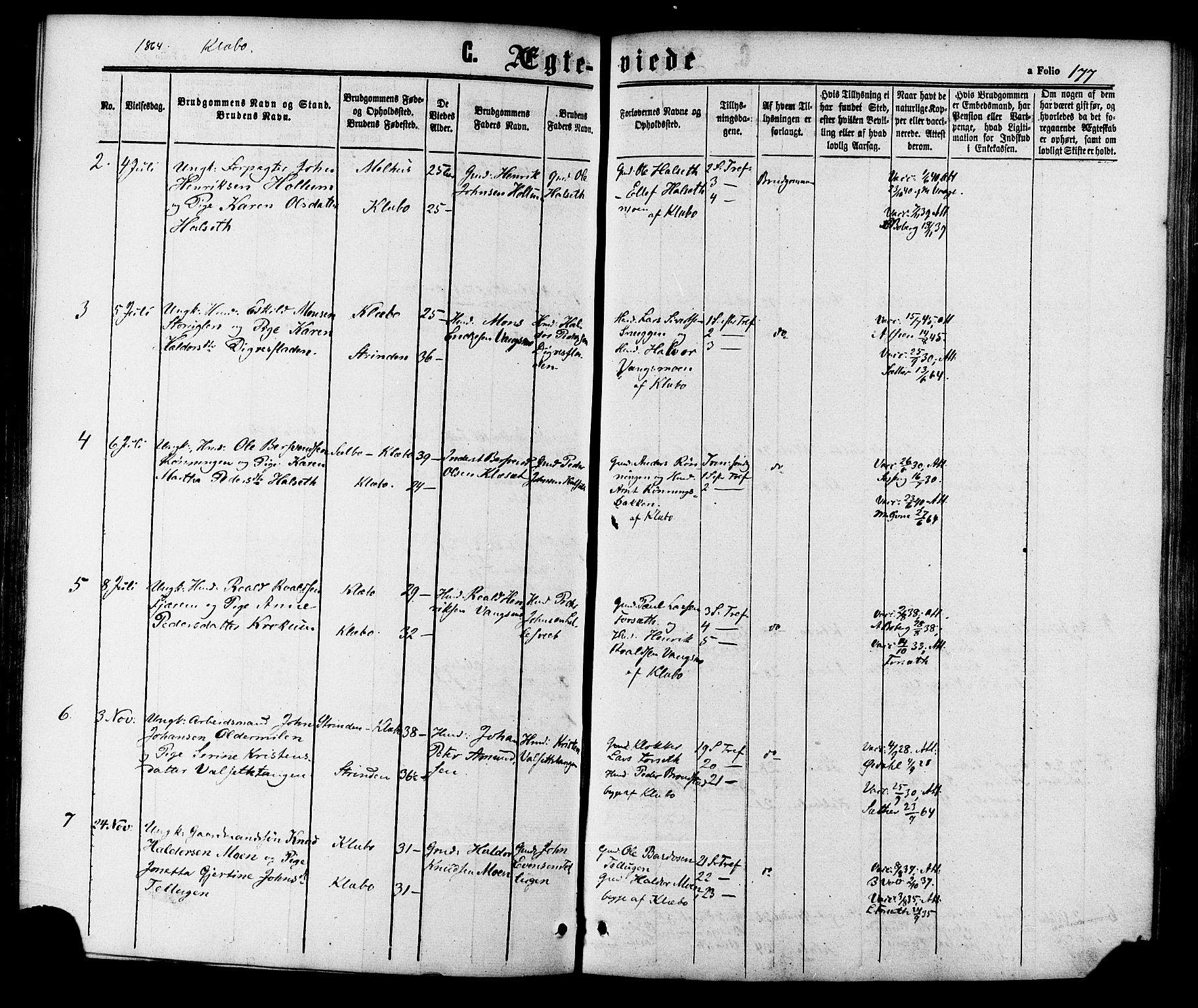 Ministerialprotokoller, klokkerbøker og fødselsregistre - Sør-Trøndelag, SAT/A-1456/618/L0442: Parish register (official) no. 618A06 /1, 1863-1879, p. 177