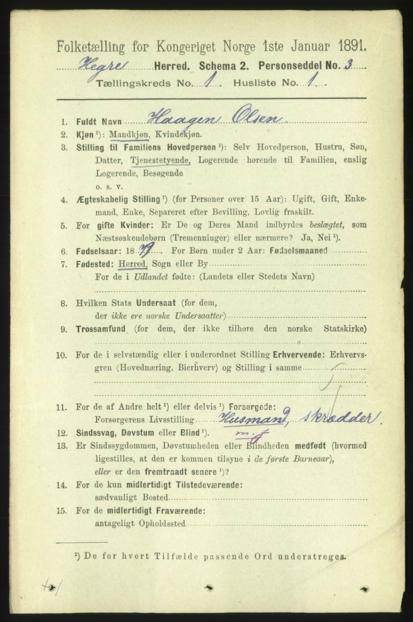 RA, 1891 census for 1712 Hegra, 1891, p. 80