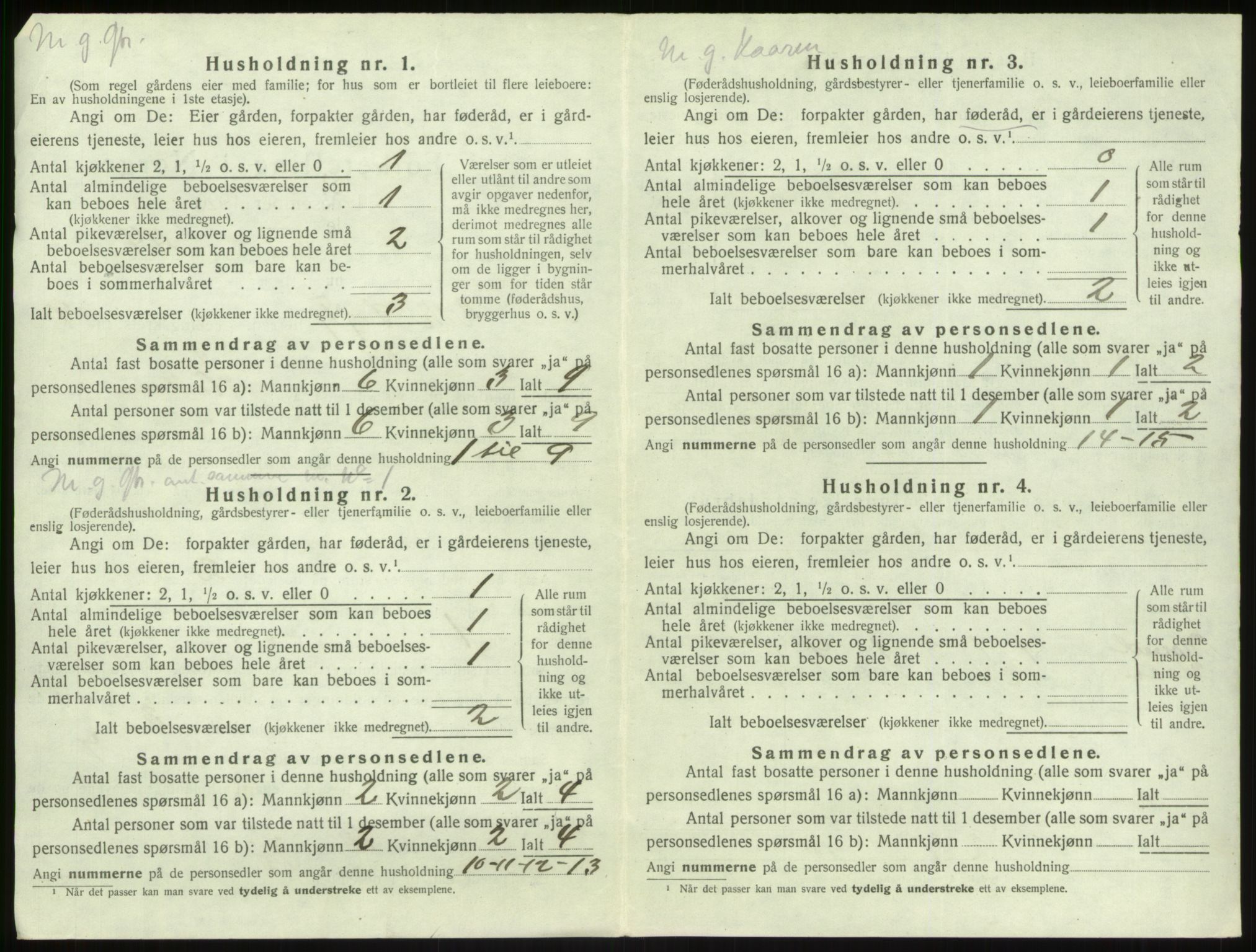 SAB, 1920 census for Vik, 1920, p. 987