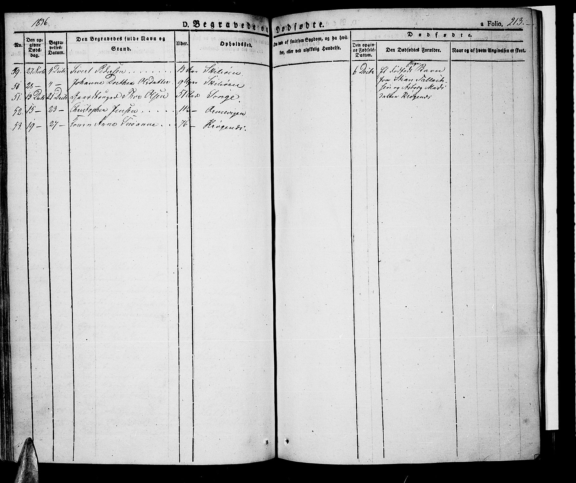 Tromøy sokneprestkontor, SAK/1111-0041/F/Fa/L0003: Parish register (official) no. A 3, 1825-1837, p. 213