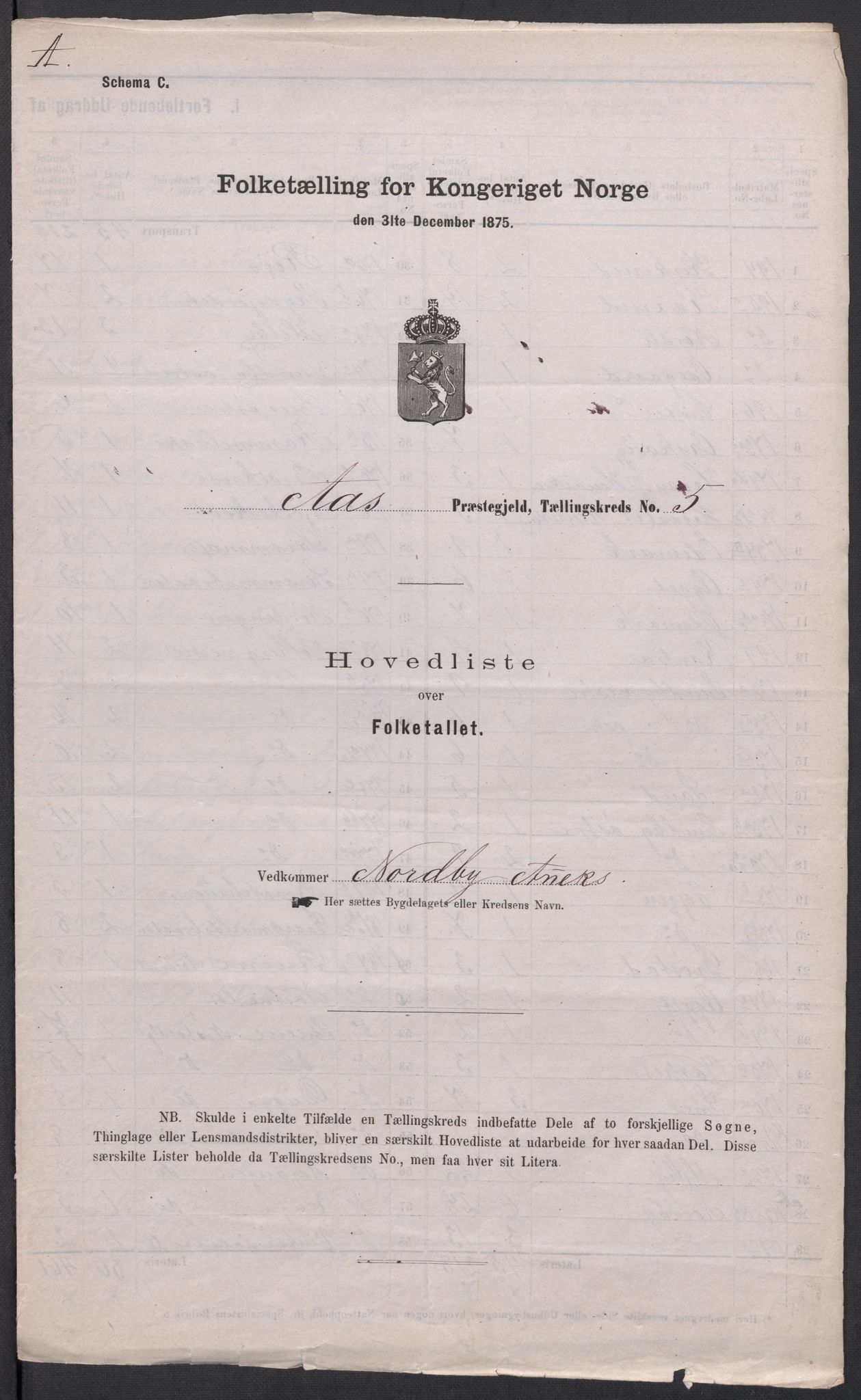 RA, 1875 census for 0214P Ås, 1875, p. 13