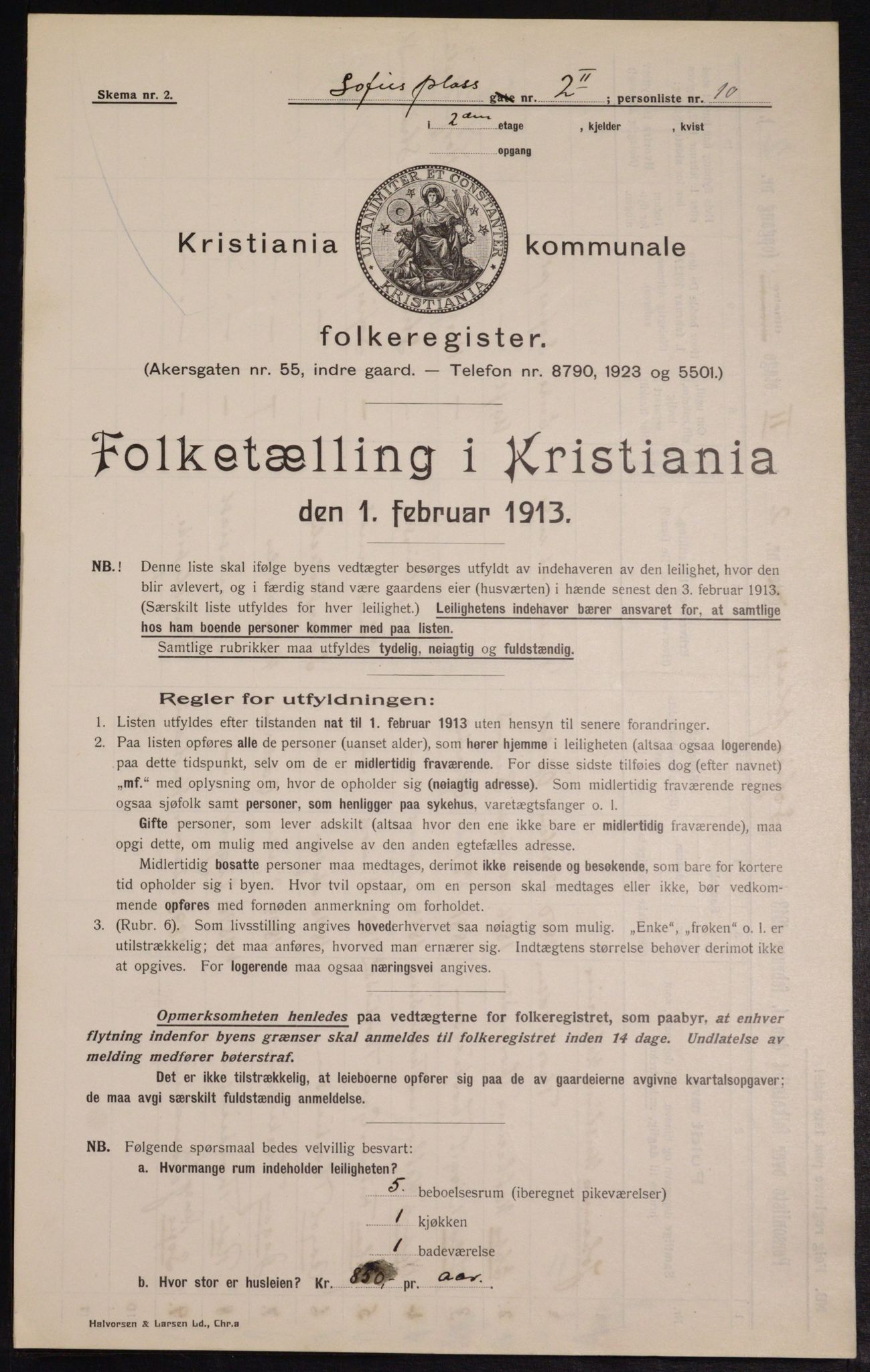 OBA, Municipal Census 1913 for Kristiania, 1913, p. 99403