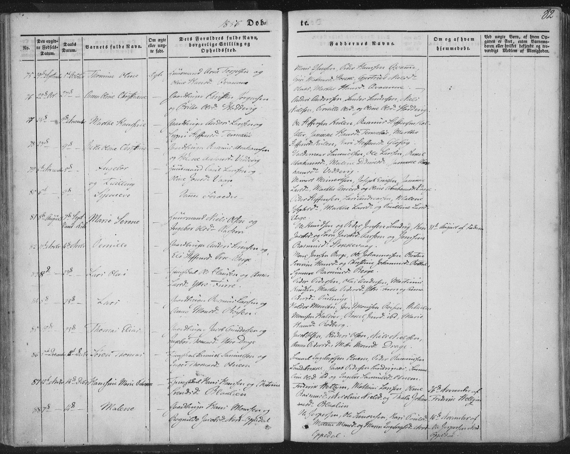 Selje sokneprestembete, AV/SAB-A-99938/H/Ha/Haa/Haaa: Parish register (official) no. A 10, 1844-1858, p. 82