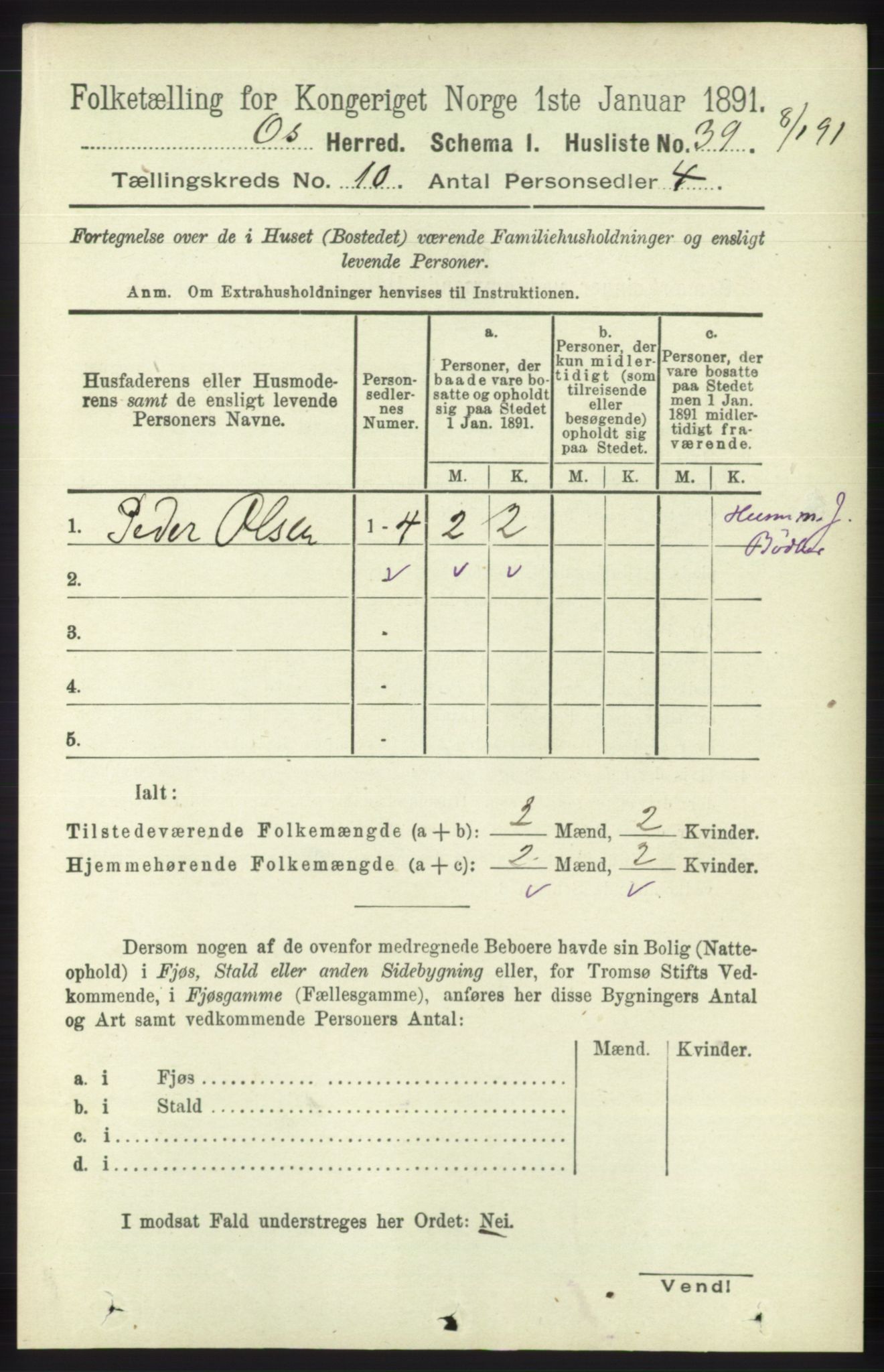 RA, 1891 census for 1243 Os, 1891, p. 2253