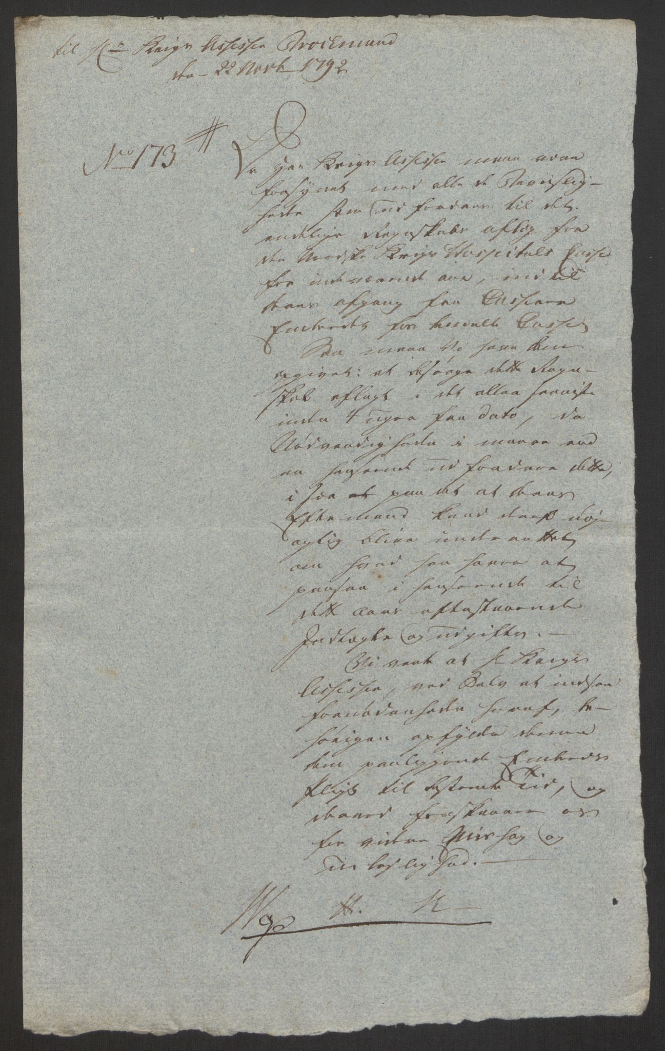 Forsvaret, Den norske kvesthuskasse/krigshospitalkasse, AV/RA-RAFA-1887/F/Fa/L0008: Konsepter, 1790-1793, p. 969