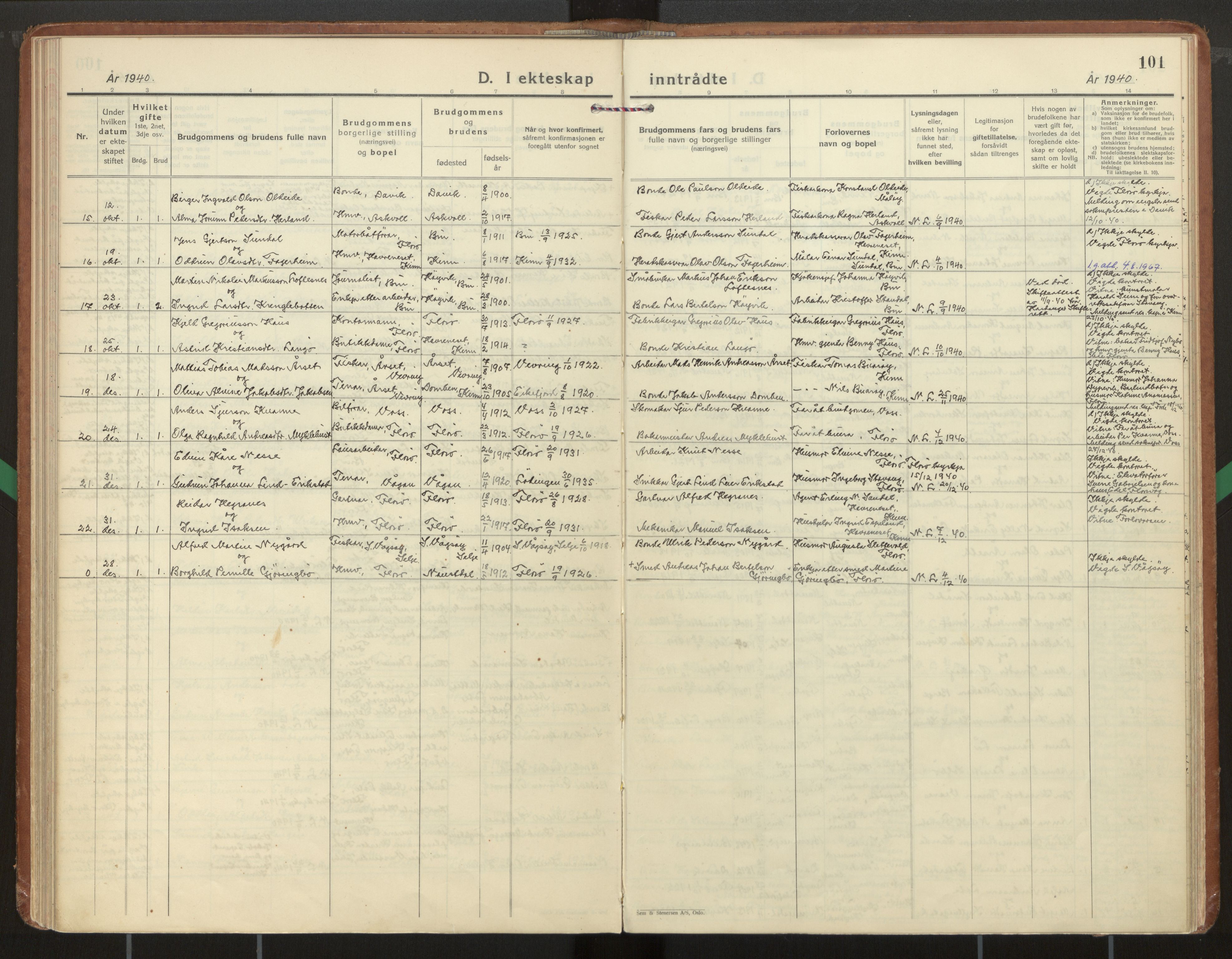 Kinn sokneprestembete, AV/SAB-A-80801/H/Haa/Haac/L0004: Parish register (official) no. C 4, 1935-1947, p. 101