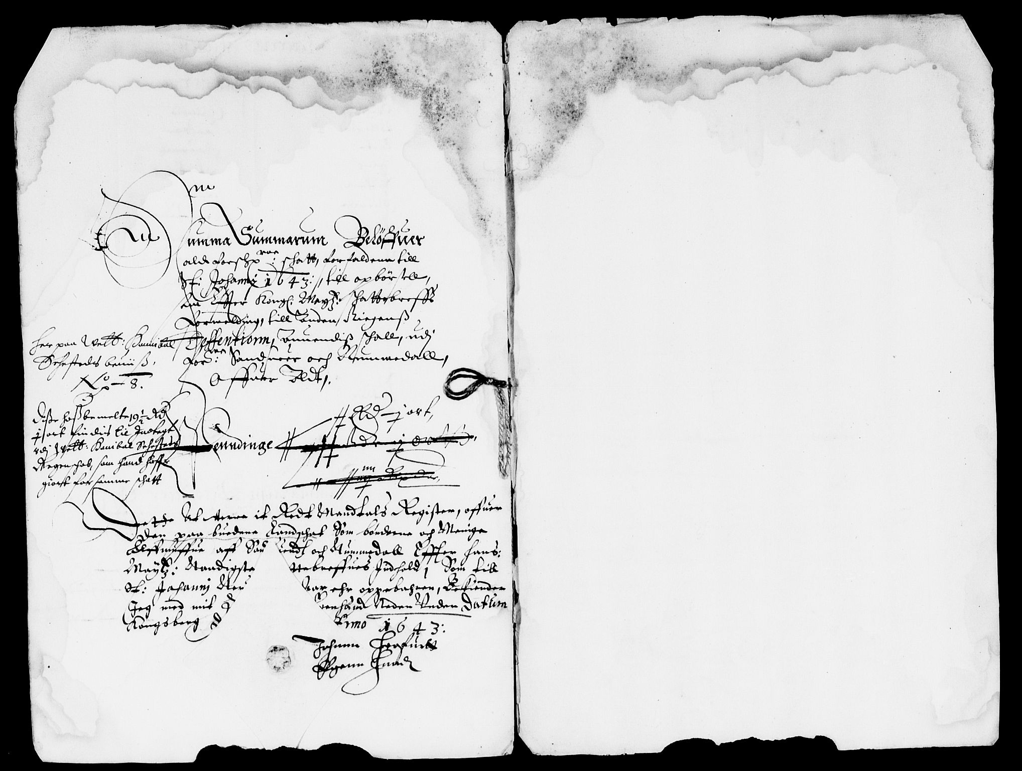 Rentekammeret inntil 1814, Reviderte regnskaper, Lensregnskaper, AV/RA-EA-5023/R/Rb/Rbn/L0003: Numedal og Sandsvær len, 1643-1648