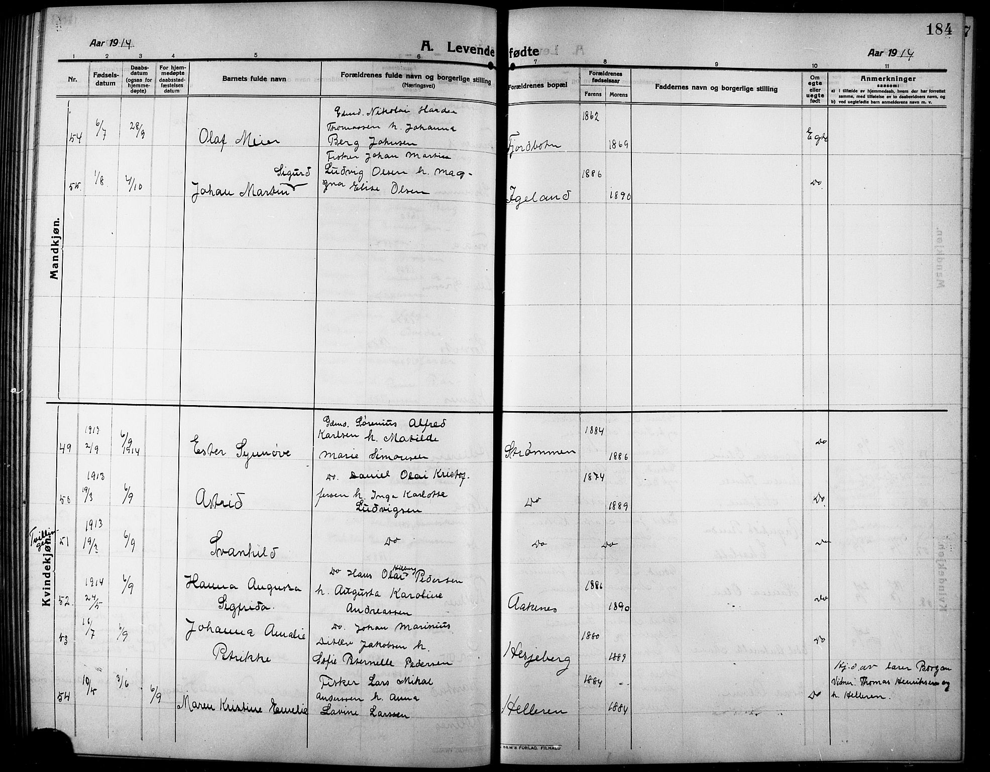 Ibestad sokneprestembete, SATØ/S-0077/H/Ha/Hab/L0009klokker: Parish register (copy) no. 9, 1902-1914, p. 184