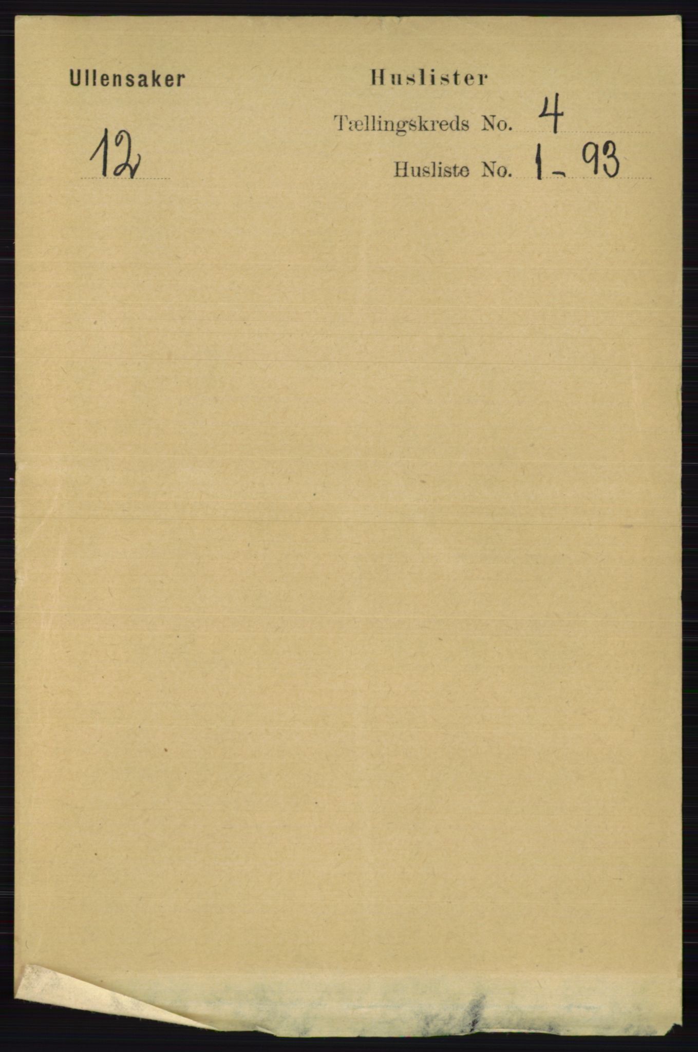 RA, 1891 census for 0235 Ullensaker, 1891, p. 1434