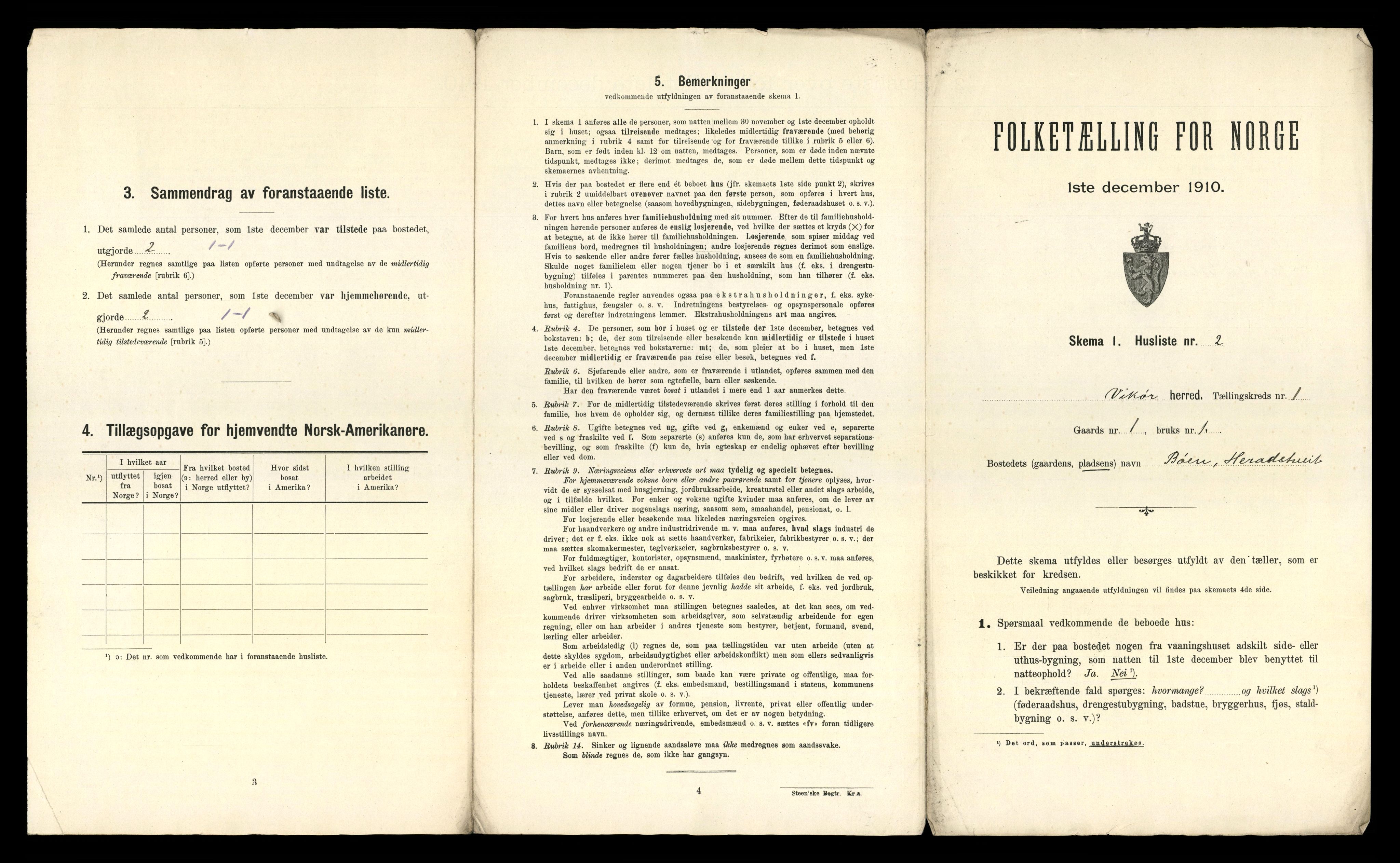 RA, 1910 census for Kvam, 1910, p. 61