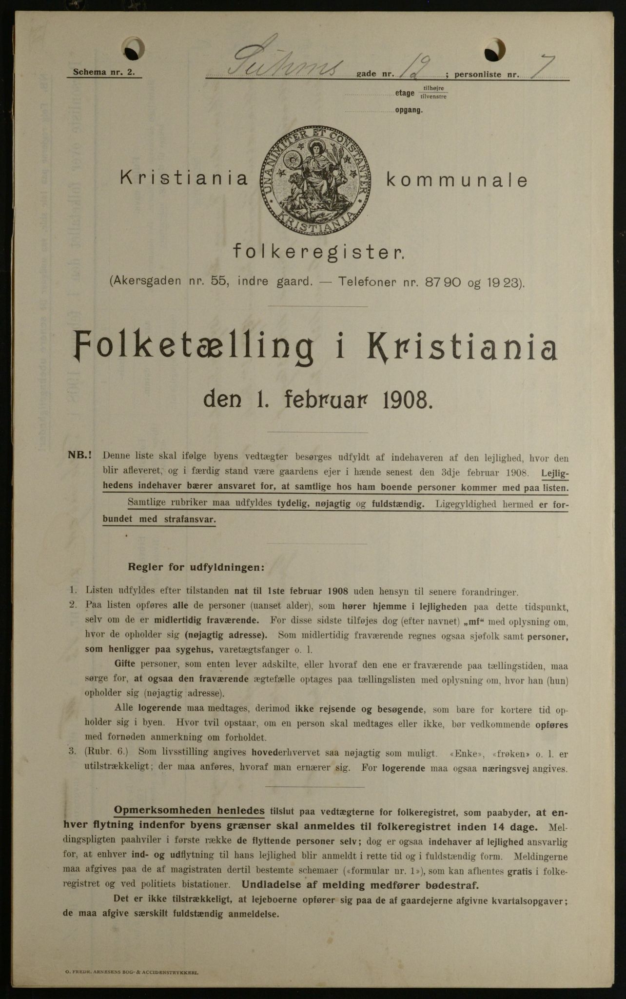 OBA, Municipal Census 1908 for Kristiania, 1908, p. 94111