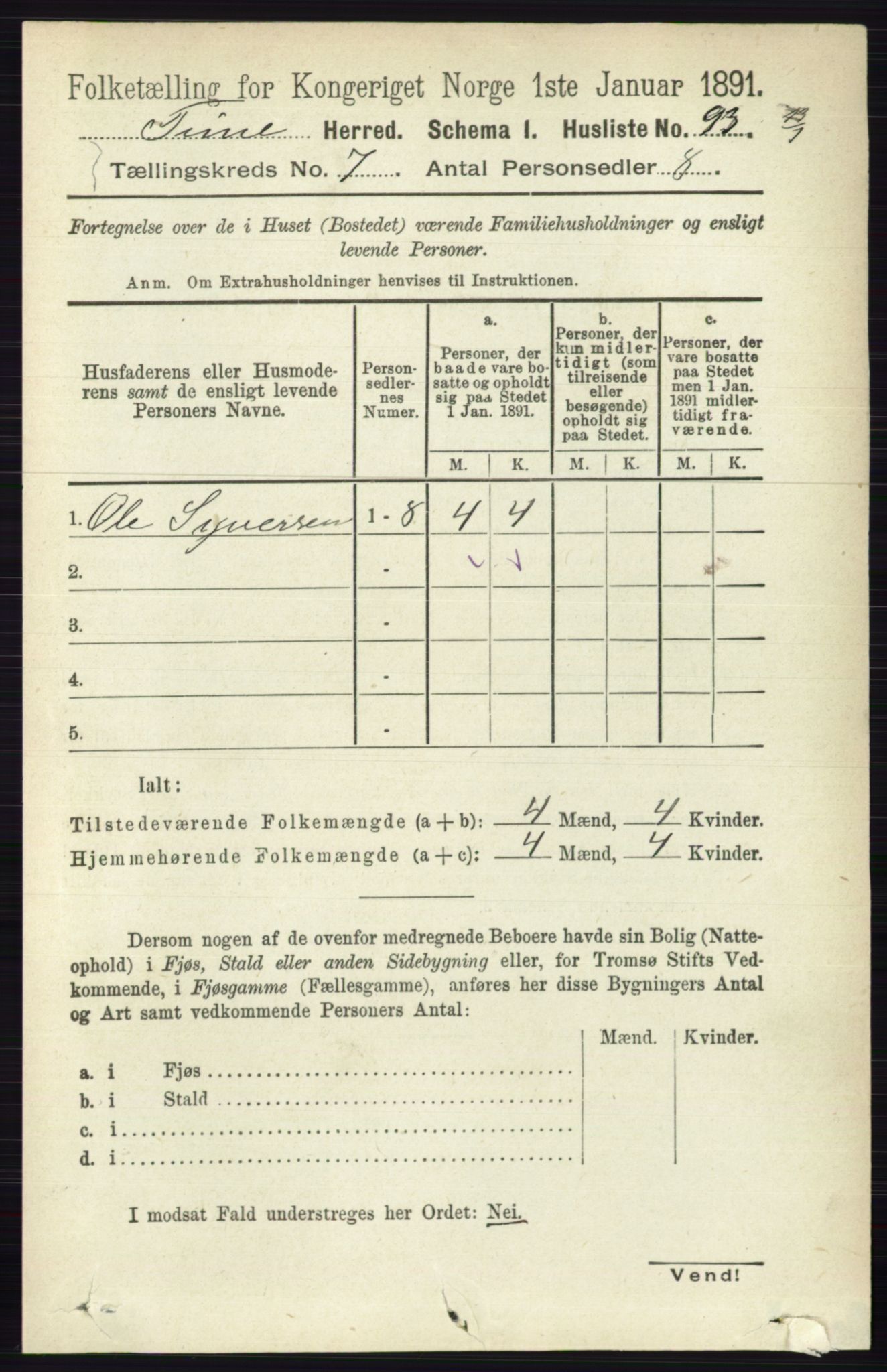 RA, 1891 census for 0130 Tune, 1891, p. 5141