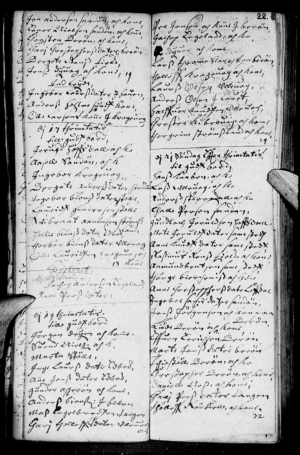 Dypvåg sokneprestkontor, AV/SAK-1111-0007/F/Fb/Fba/L0001: Parish register (copy) no. B 1, 1699-1706, p. 22