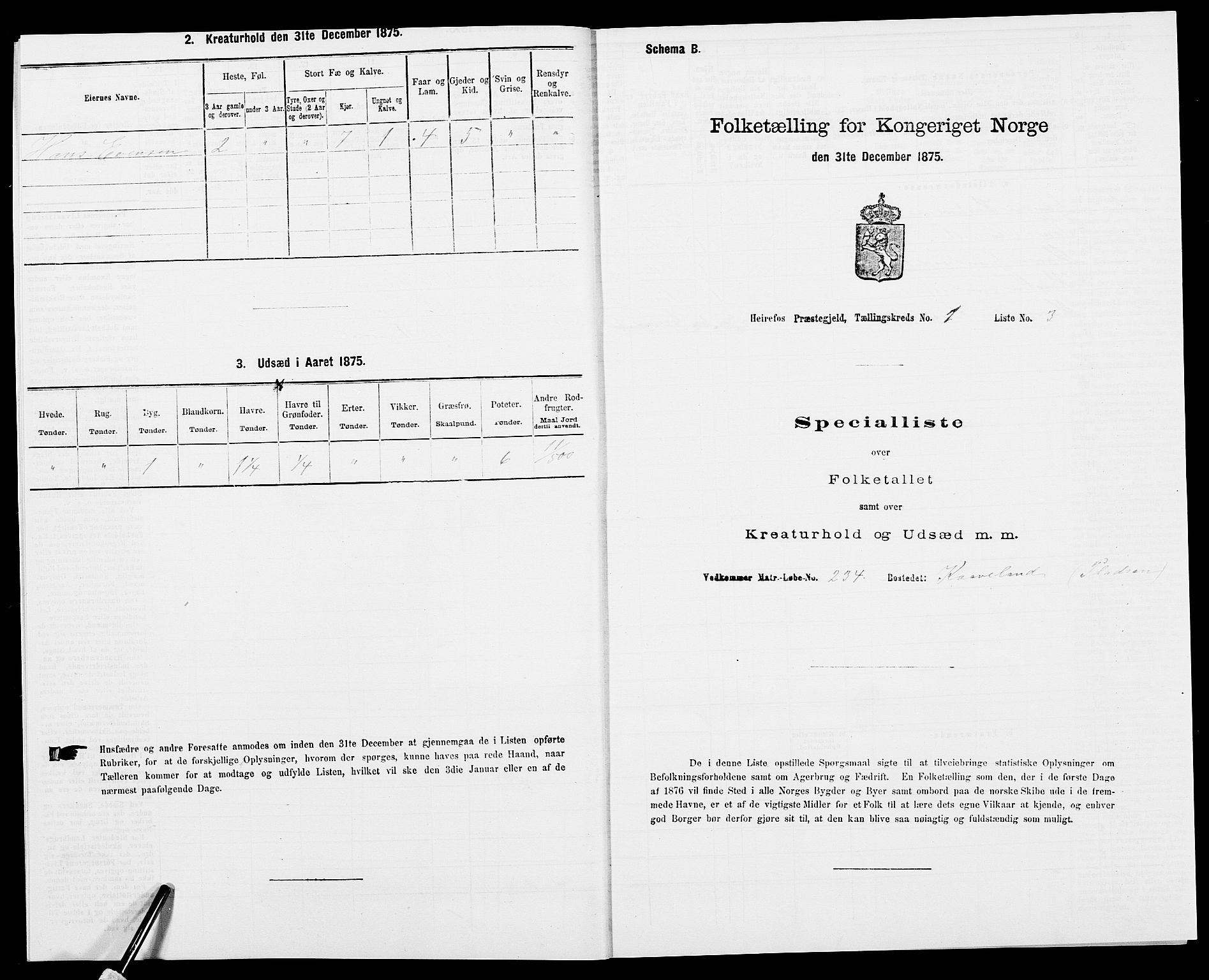 SAK, 1875 census for 0933P Herefoss, 1875, p. 23
