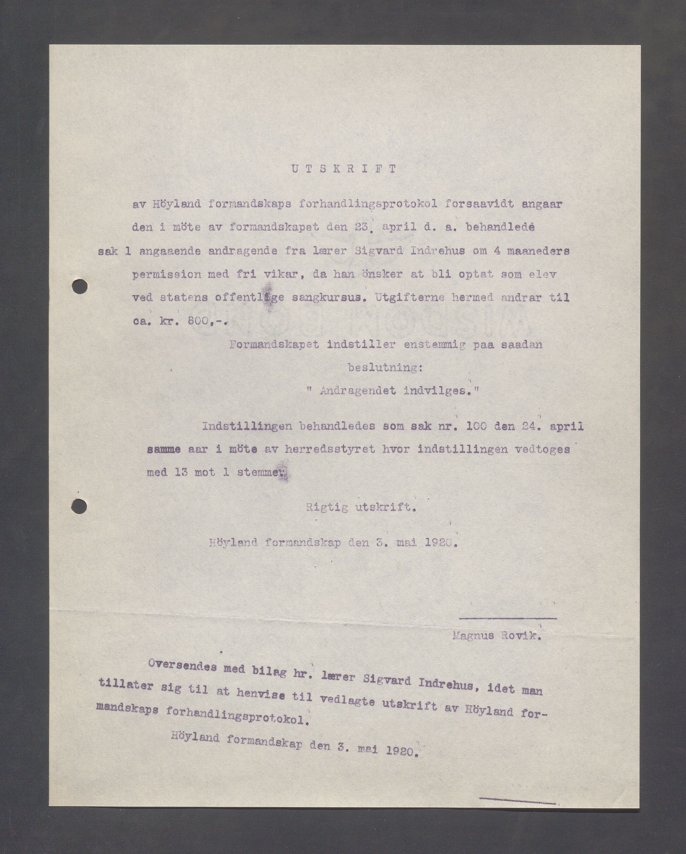 Høyland kommune - Formannskapet, IKAR/K-100046/B/L0005: Kopibok, 1918-1921, p. 371