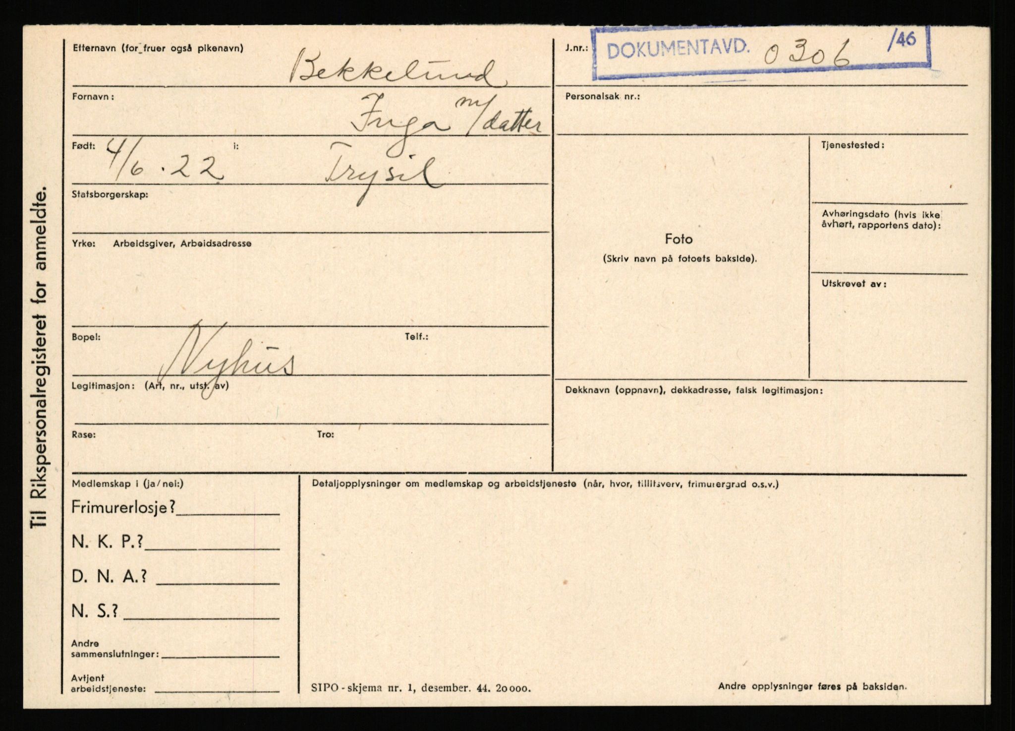 Statspolitiet - Hovedkontoret / Osloavdelingen, AV/RA-S-1329/C/Ca/L0002: Arneberg - Brand, 1943-1945, p. 1695