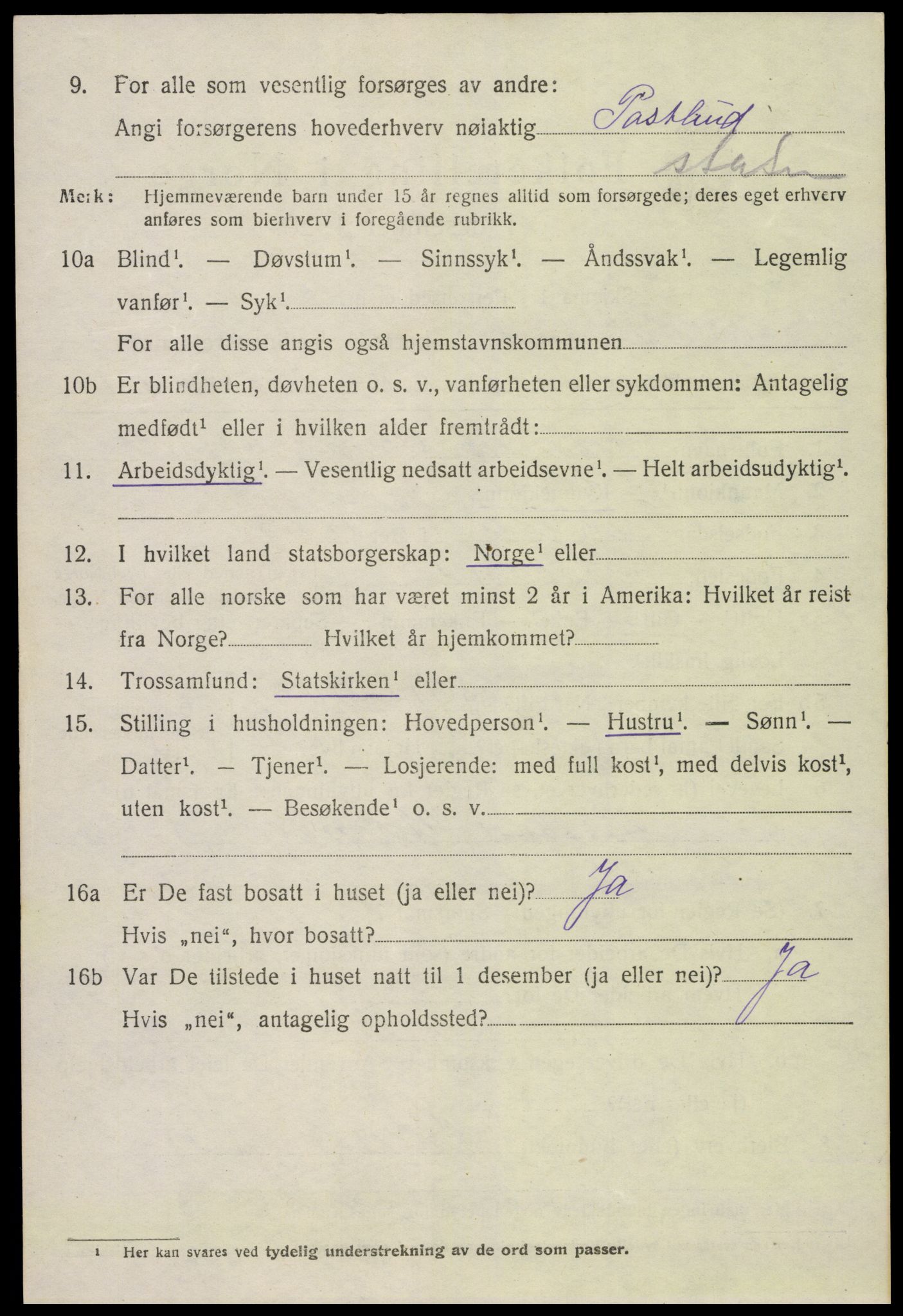 SAK, 1920 census for Froland, 1920, p. 4912