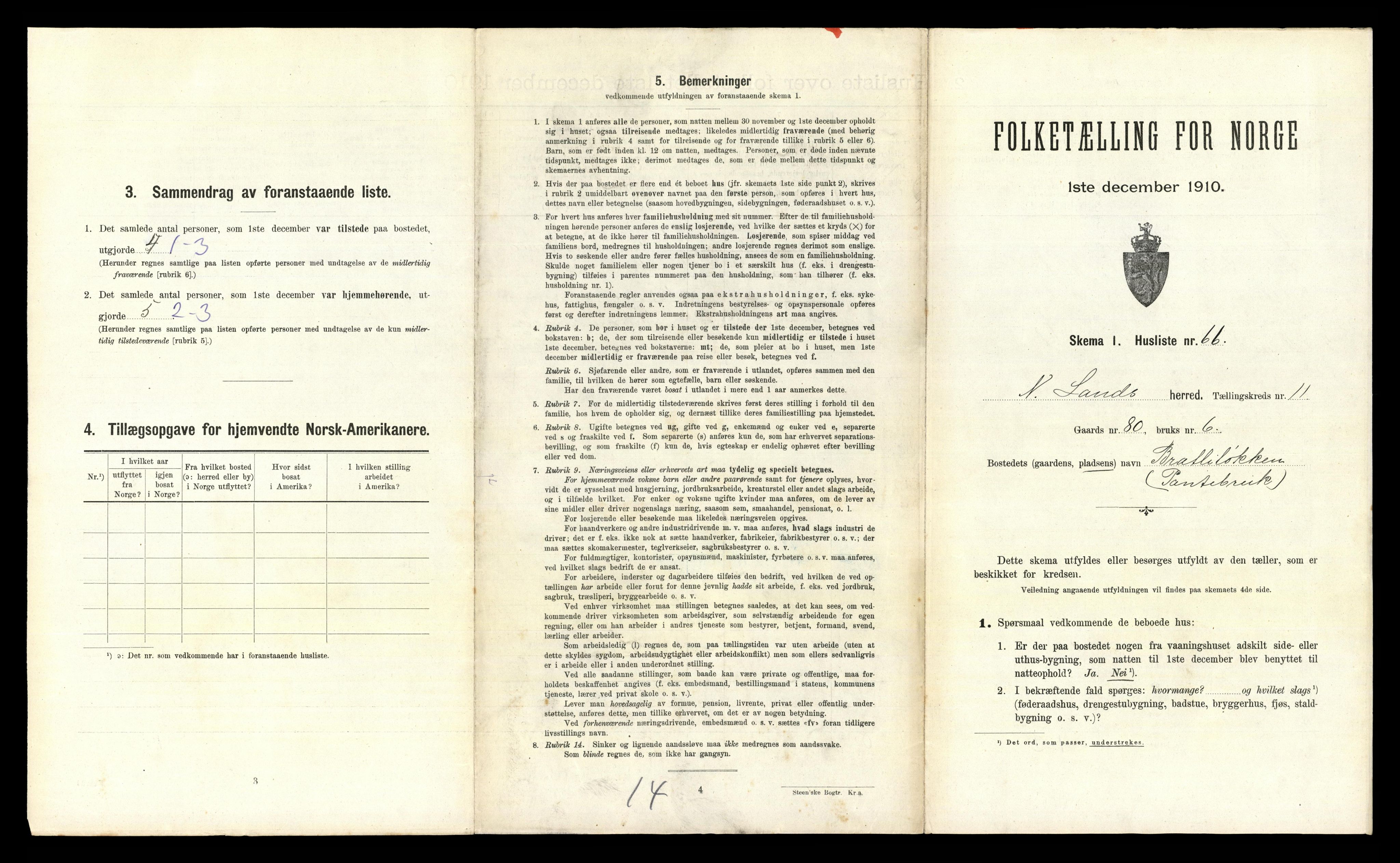 RA, 1910 census for Nordre Land, 1910, p. 1237