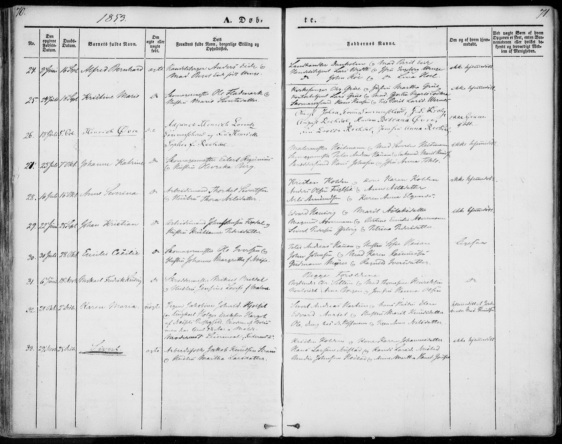 Ministerialprotokoller, klokkerbøker og fødselsregistre - Møre og Romsdal, AV/SAT-A-1454/558/L0689: Parish register (official) no. 558A03, 1843-1872, p. 70-71