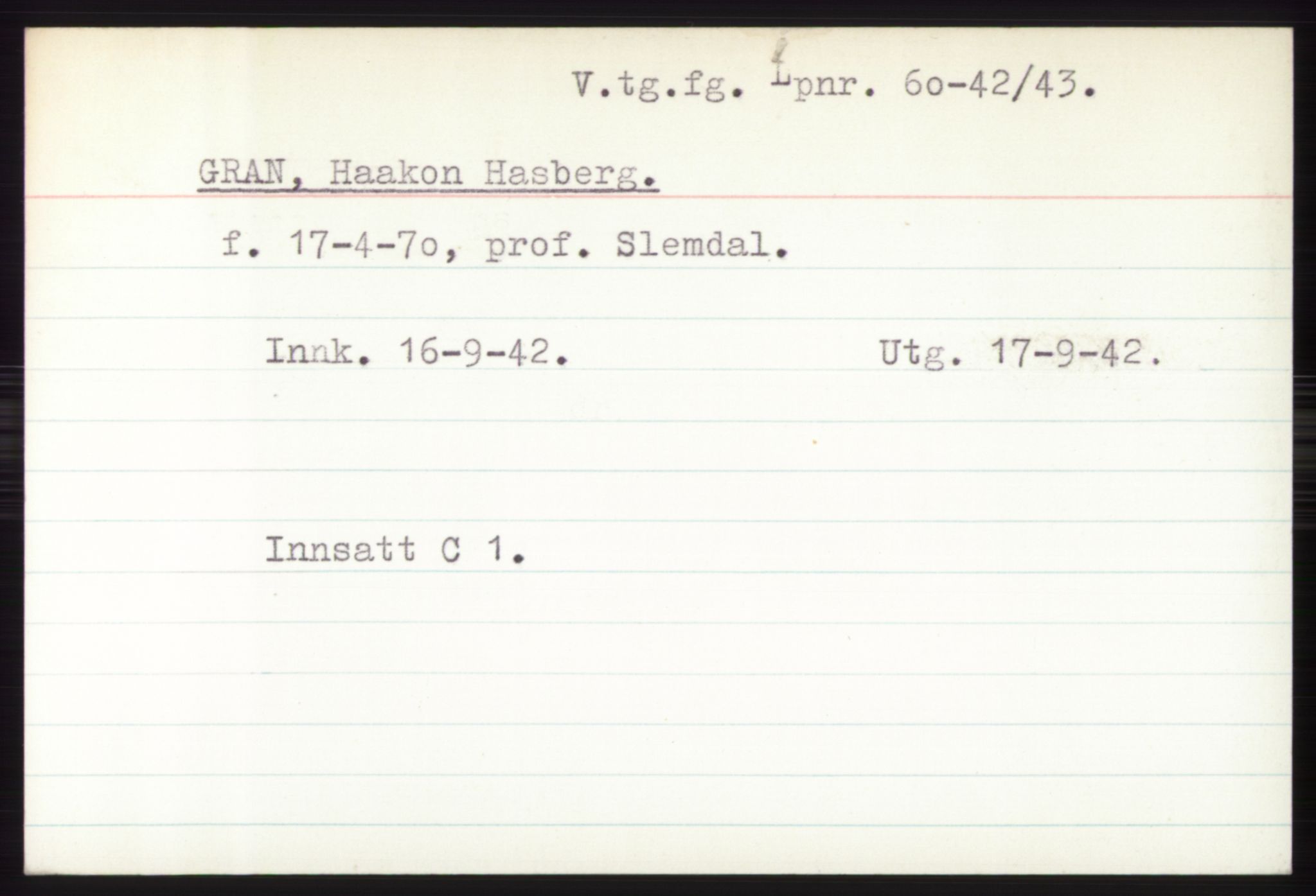 Statspolitiet - Hovedkontoret / Osloavdelingen, AV/RA-S-1329/C/Ck/Cke/L0003: Fangeregister; etternavn G - K, 1941-1945, p. 84