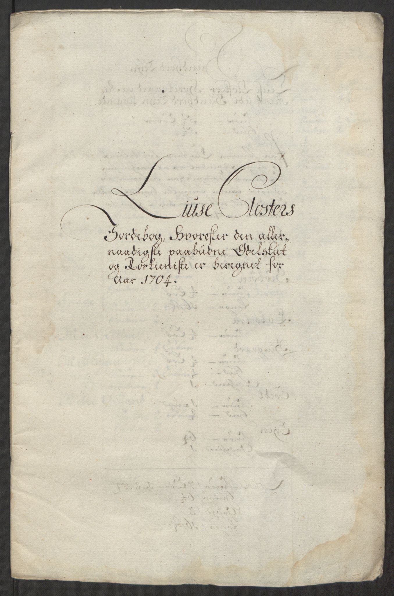 Rentekammeret inntil 1814, Reviderte regnskaper, Fogderegnskap, RA/EA-4092/R50/L3159: Fogderegnskap Lyse kloster, 1691-1709, p. 204